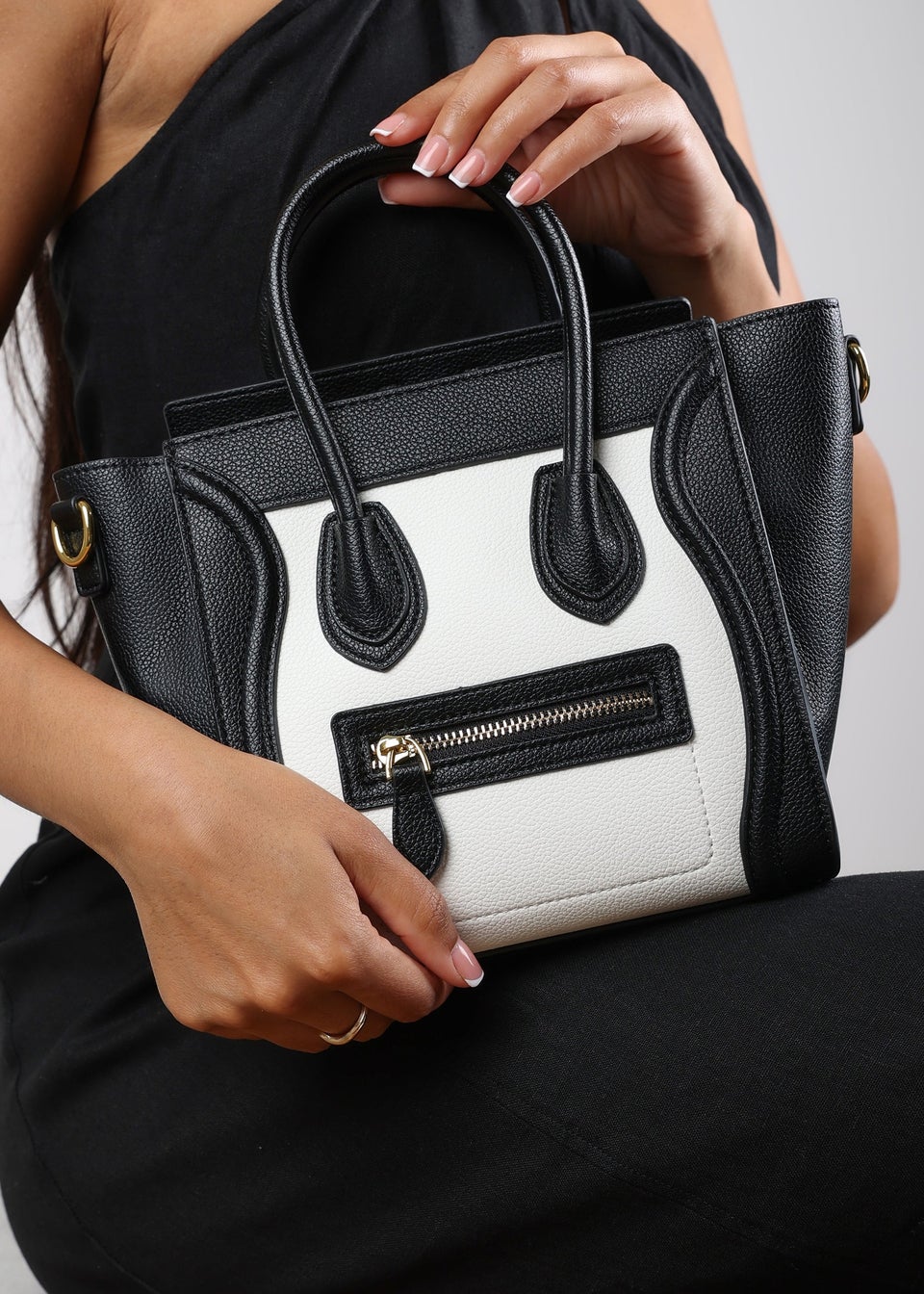 Where's That From Black Dulce Front Zip Tote Bag