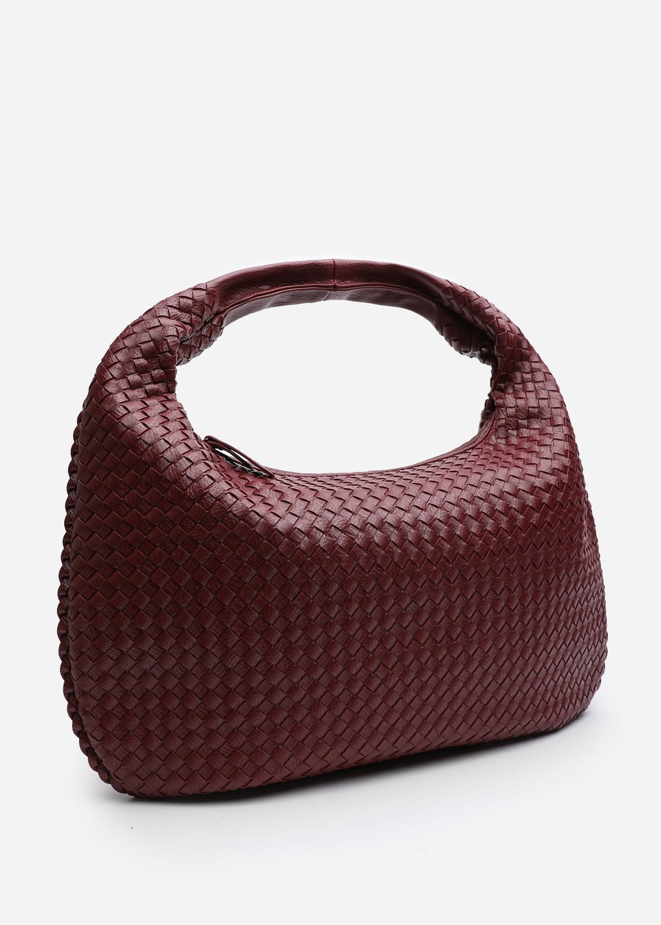 Where's That From Barber Burgundy Woven Faux Leather Shoulder Bag