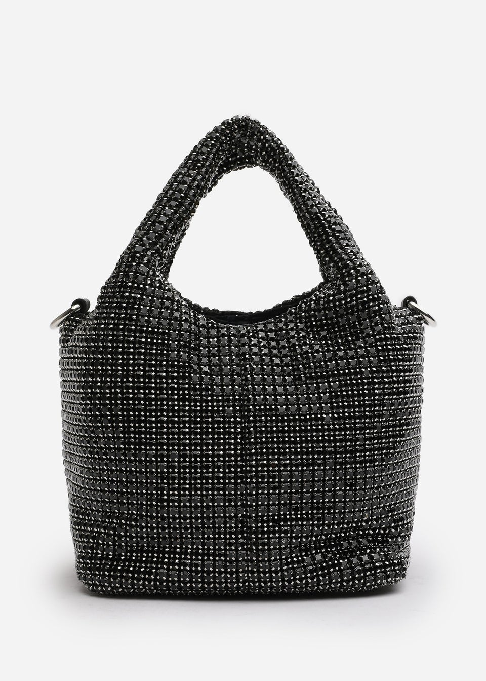Where's That From Shellies Black Crystal Embellished Bucket Bag