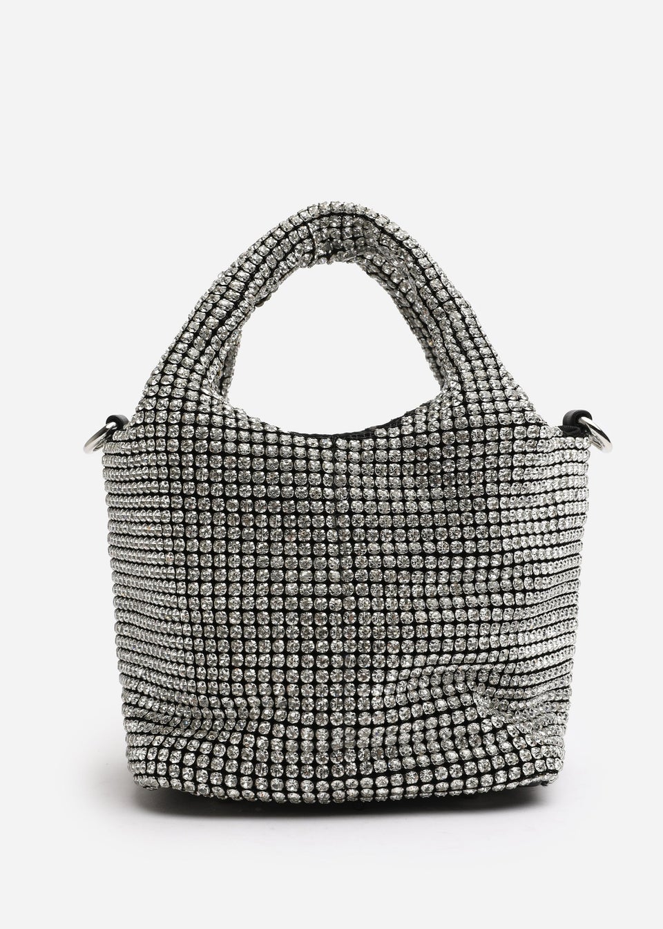 Where's That From Shellies Silver Crystal Embellished Bucket Bag