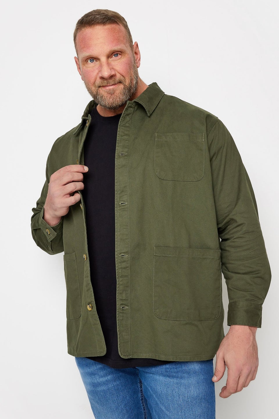 BadRhino Big & Tall Khaki Green Overshirt