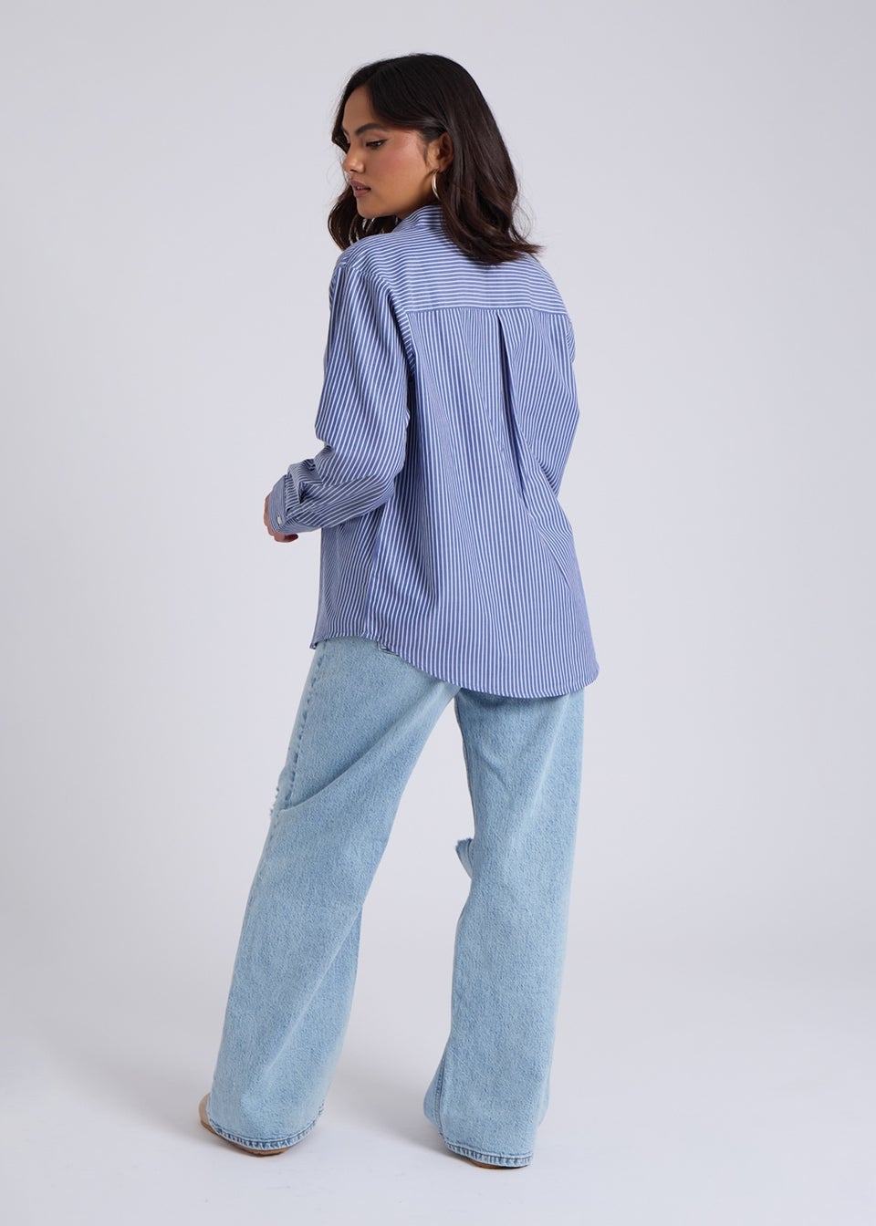 Urban Bliss Blue Stripe Oversized Shirt