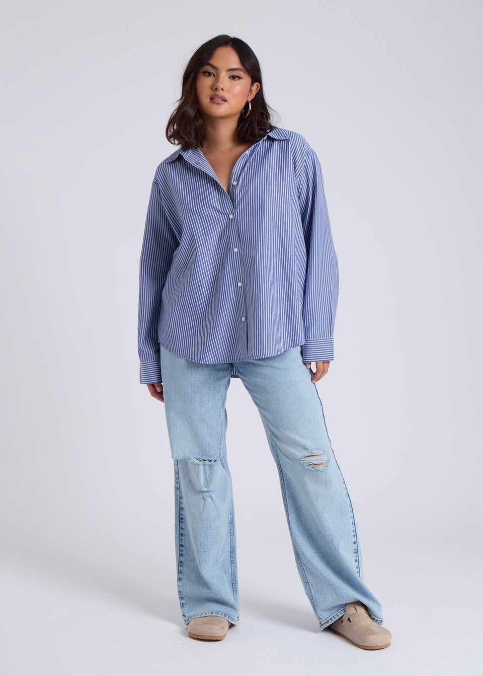 Urban Bliss Blue Stripe Oversized Shirt