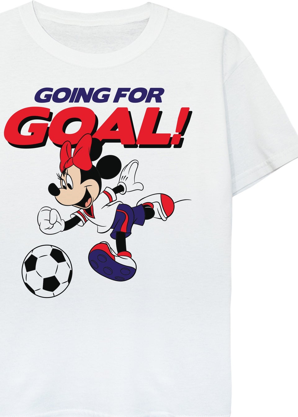 Disney Minnie Mouse Football Kids White Graphic T-Shirt (3-13 Years)
