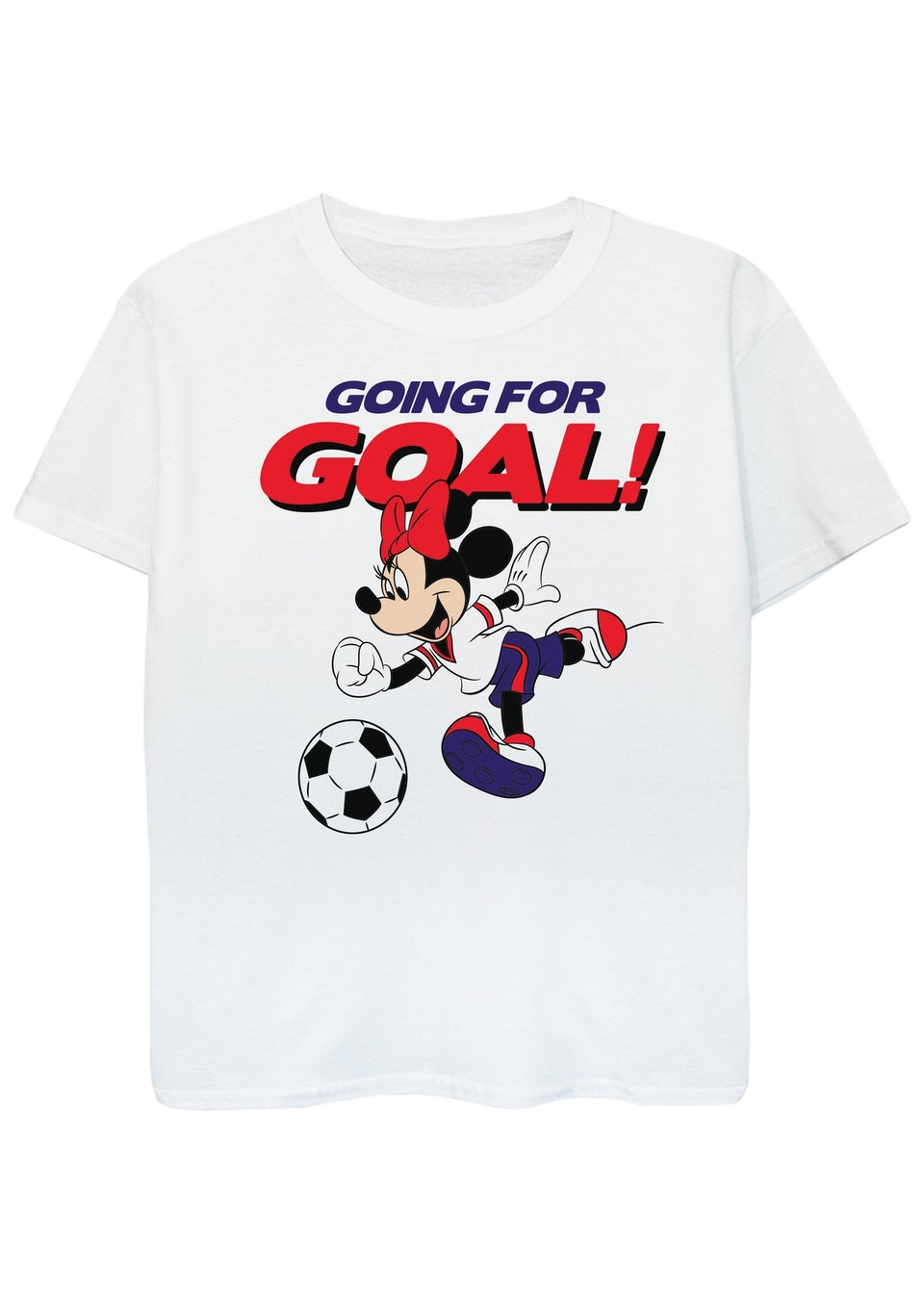 Disney Minnie Mouse Football Kids White Graphic T-Shirt (3-13 Years)