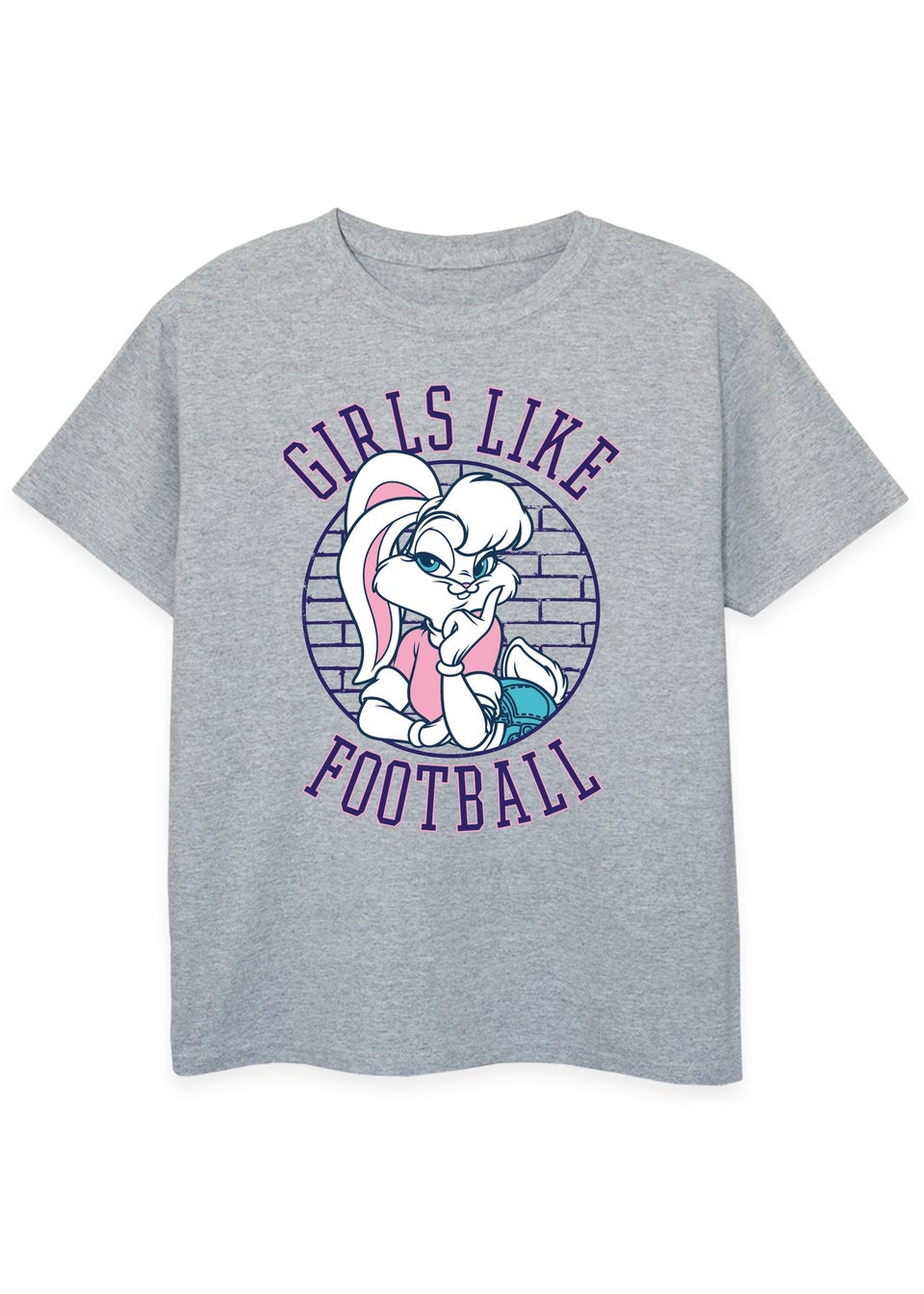 Looney Tunes Lola Girls Like Football Kids Grey Graphic T-Shirt (3-13 Years)