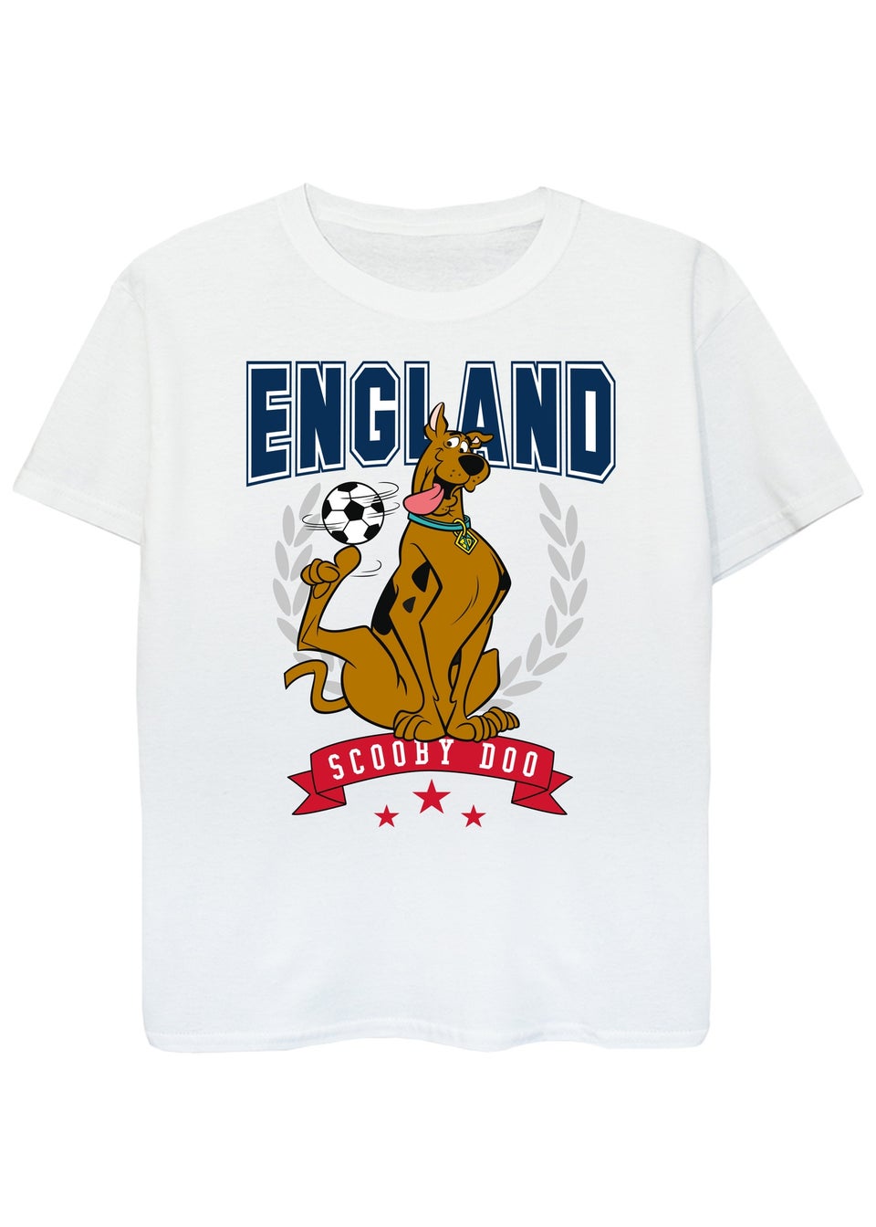 Scooby Doo England Football Kids White Graphic T-Shirt (3-13 Years)