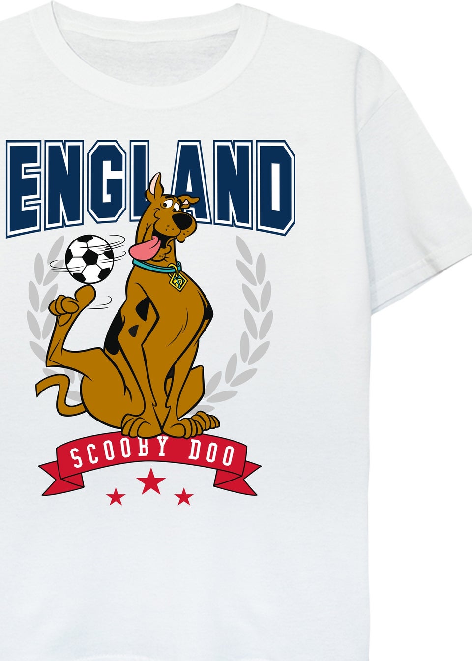Scooby Doo England Football Kids White Graphic T-Shirt (3-13 Years)