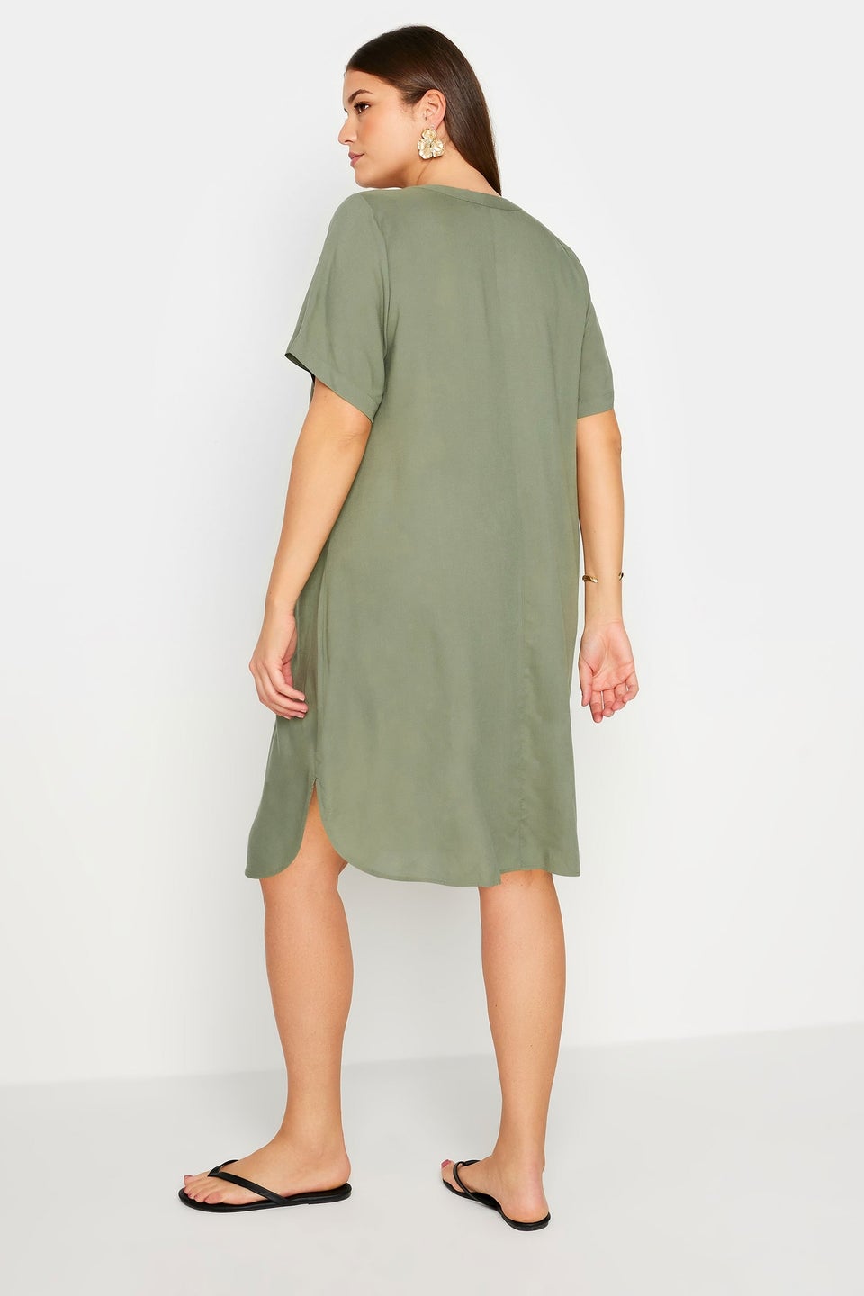 Yours Curve Khaki Green Midi Tunic Dress