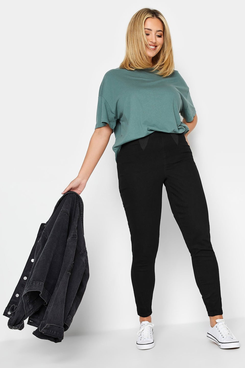 Yours Curve Bestseller Black Elasticated Insert Shaper Stretch Jeggings
