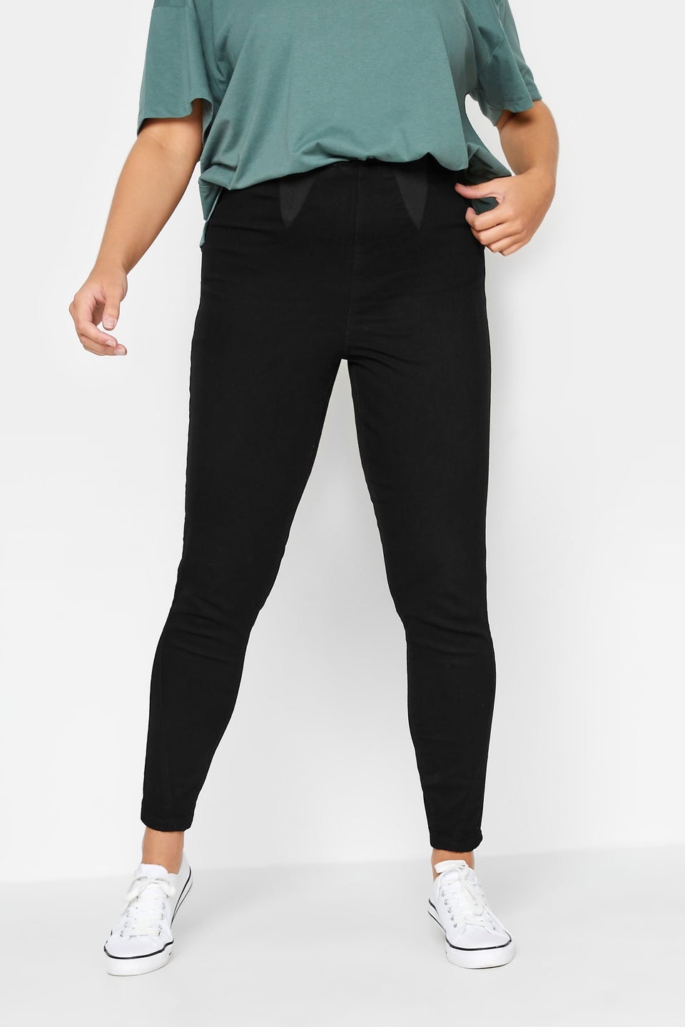 Yours Curve Bestseller Black Elasticated Insert Shaper Stretch Jeggings