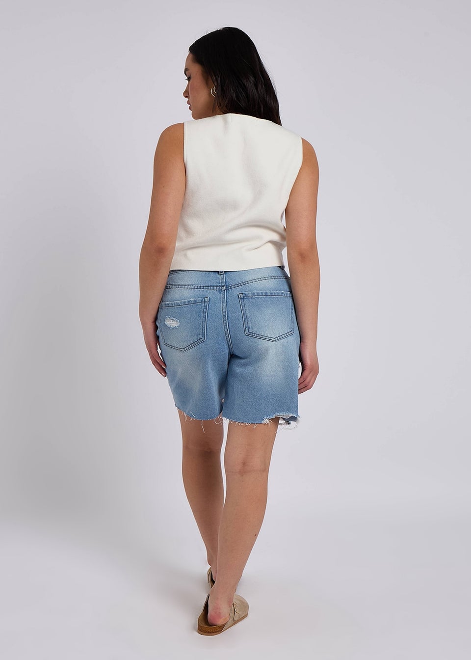 Urban Bliss Bleach Distressed Bermuda Short