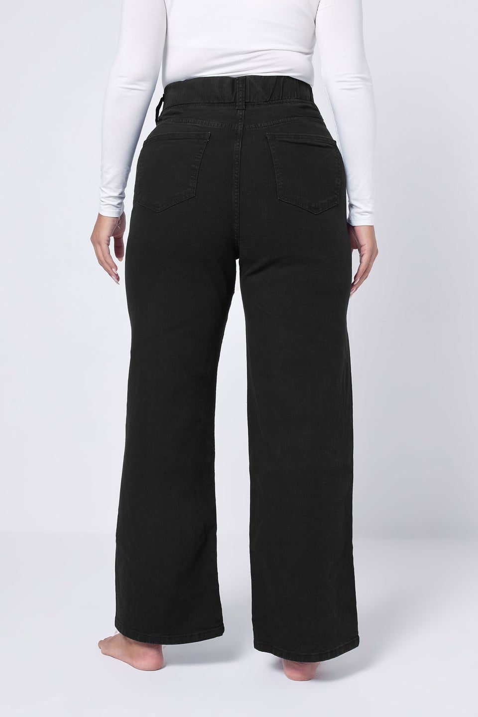 Yours Curve Black Wide Leg Jeggings