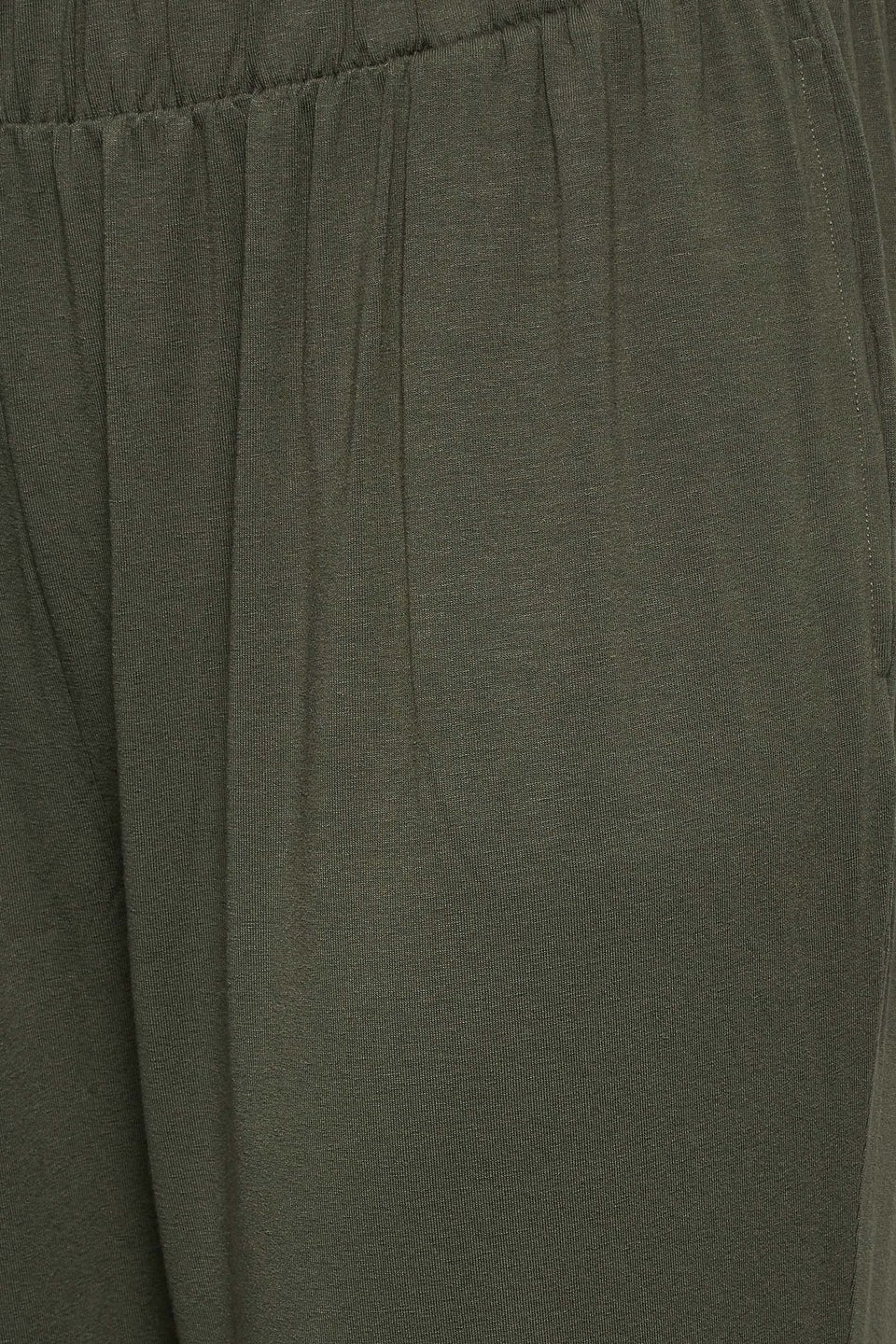 Yours Curve Khaki Green Jersey Cropped Harem Trousers