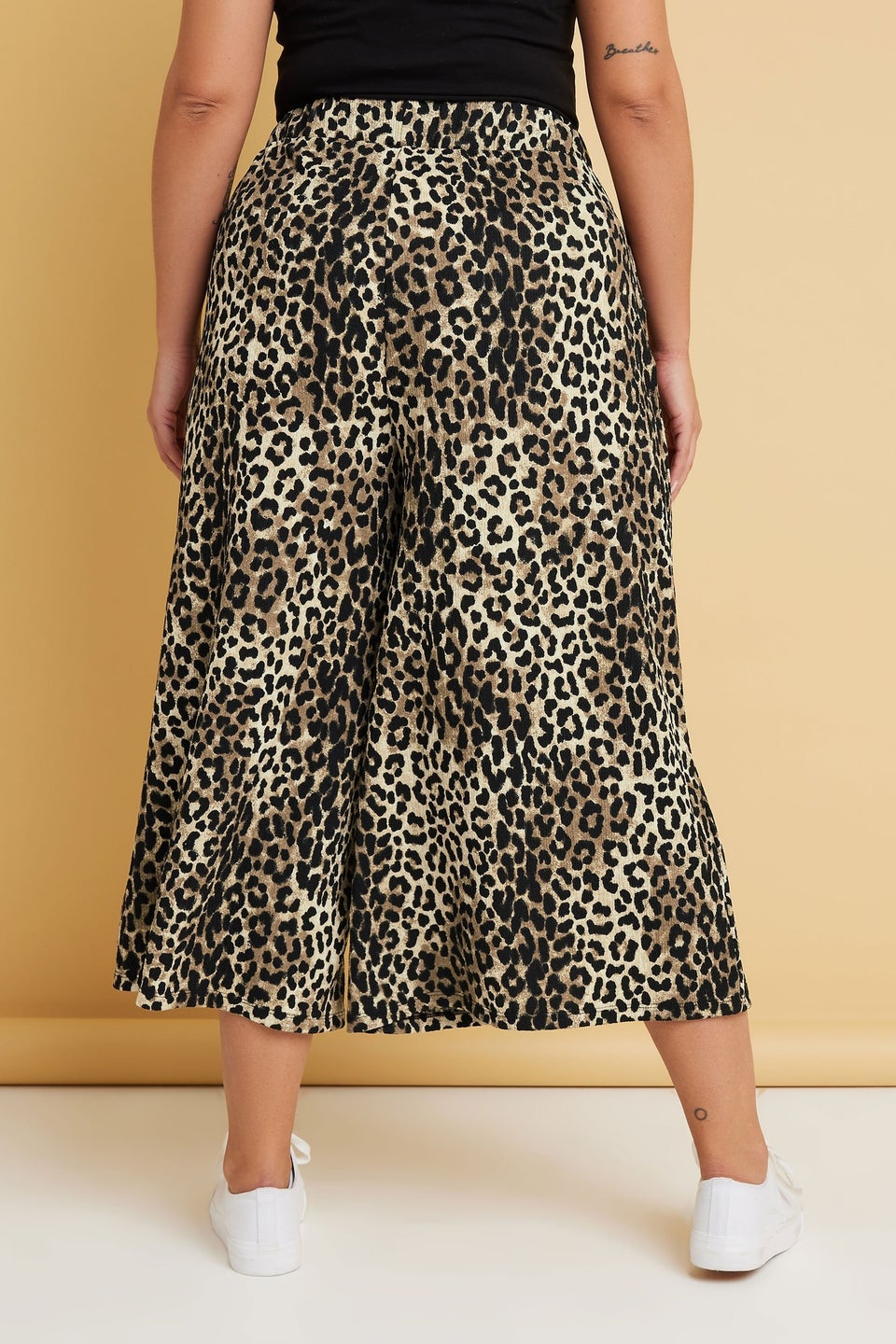 Yours Curve Brown Leopard Print Midaxi Culottes