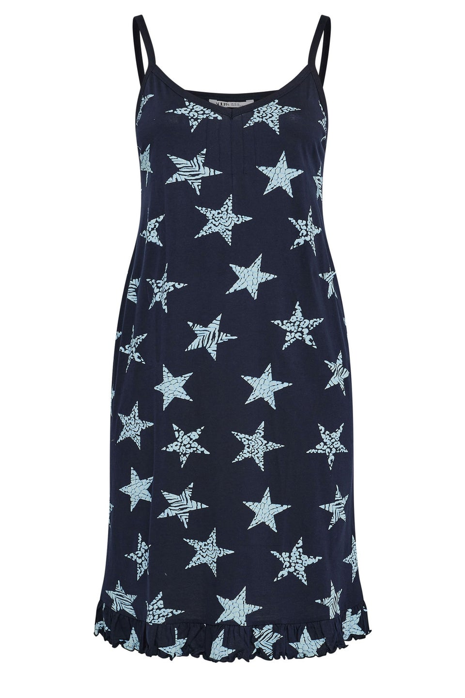 YOURS Curve Navy Blue Star Print Chemise Nightdress