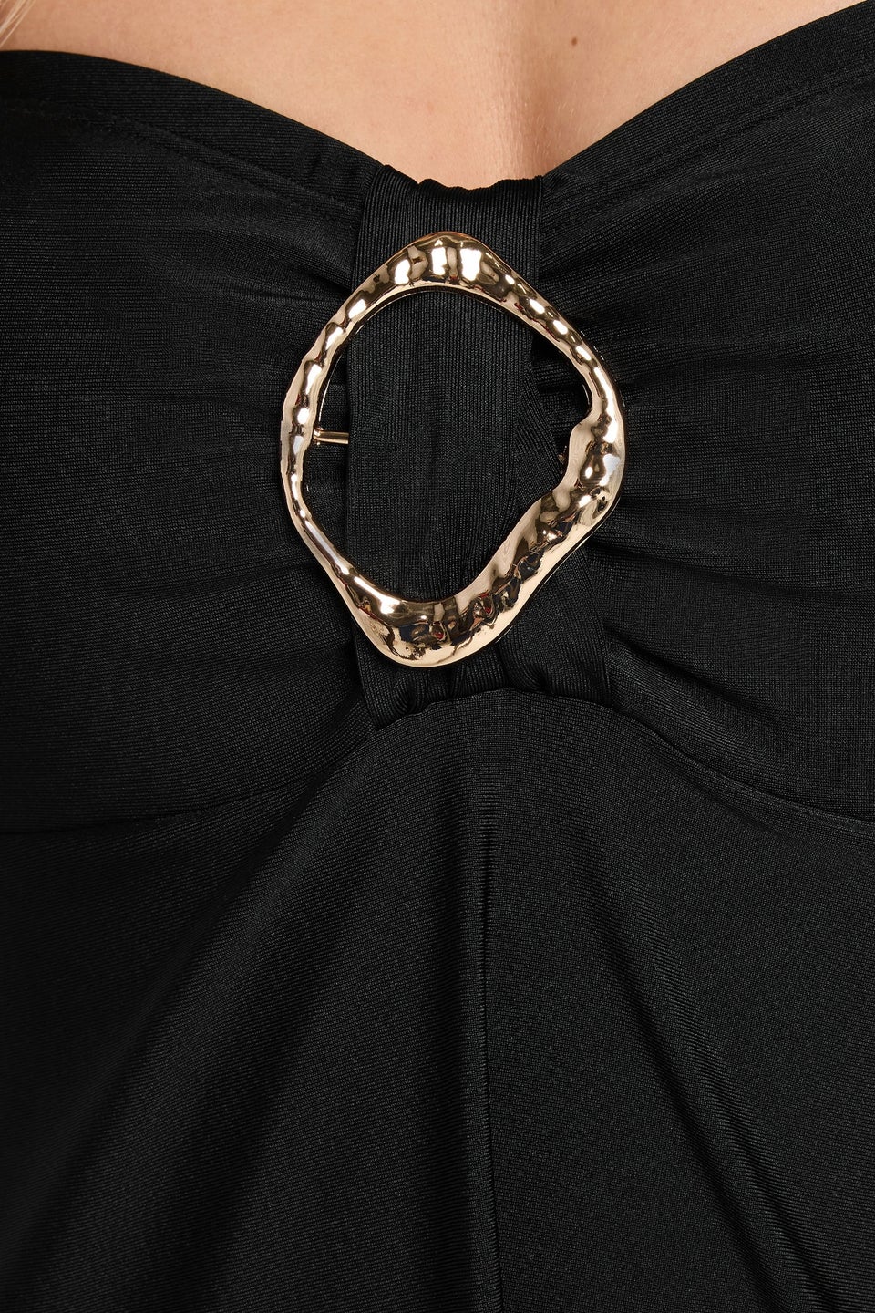 Yours Curve Black Ring Detail Swim Dress