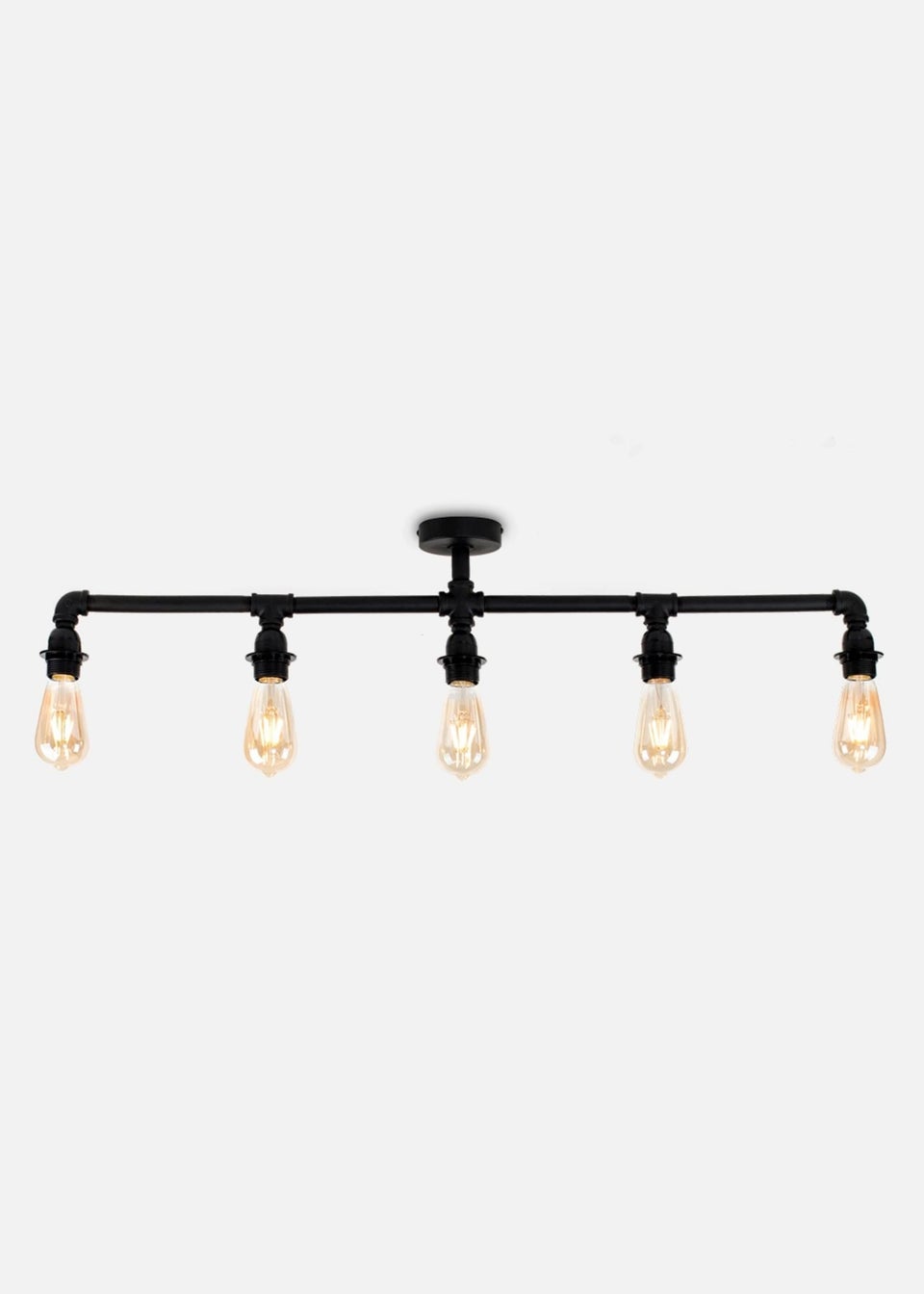 ValueLights Luiggi Black 5 Way Bar Ceiling Light