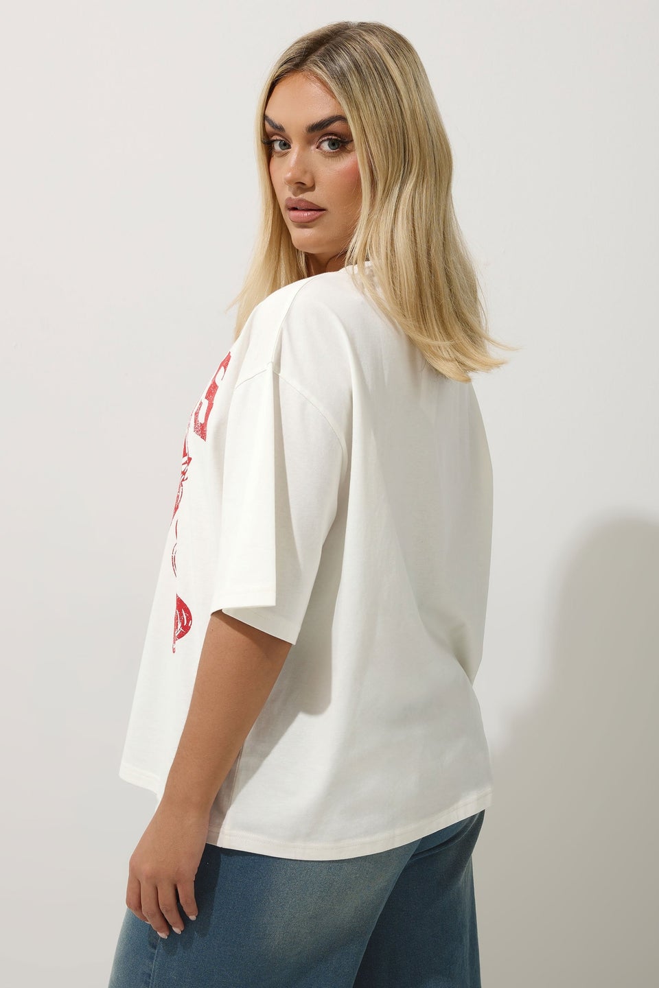 Yours Limited Collection Curve White Texas Rodeo T-Shirt