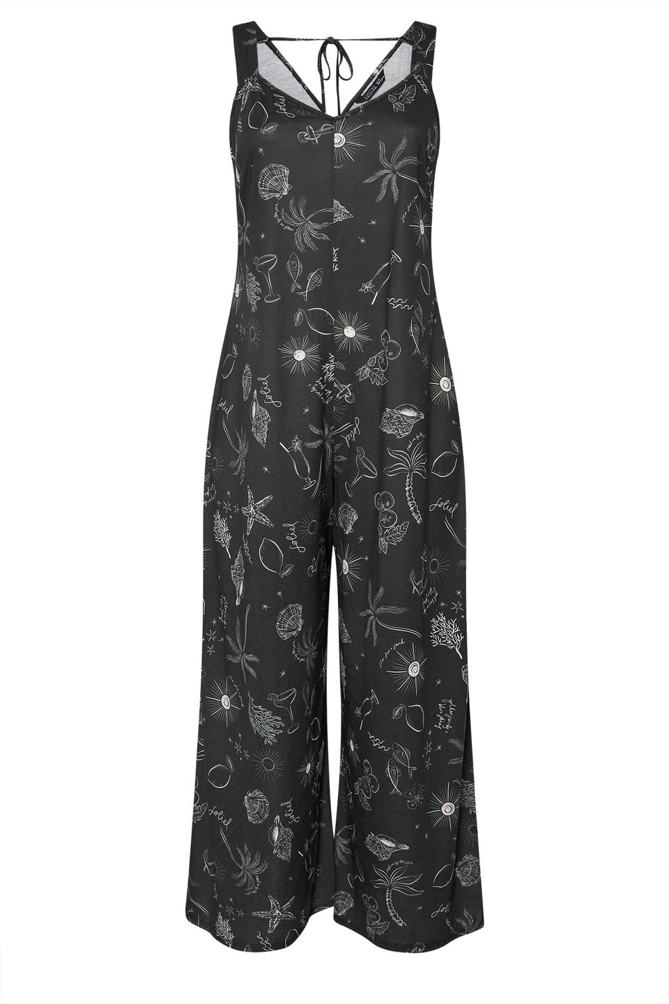 LIMITED COLLECTION Curve Black Summer Print Jumpsuit