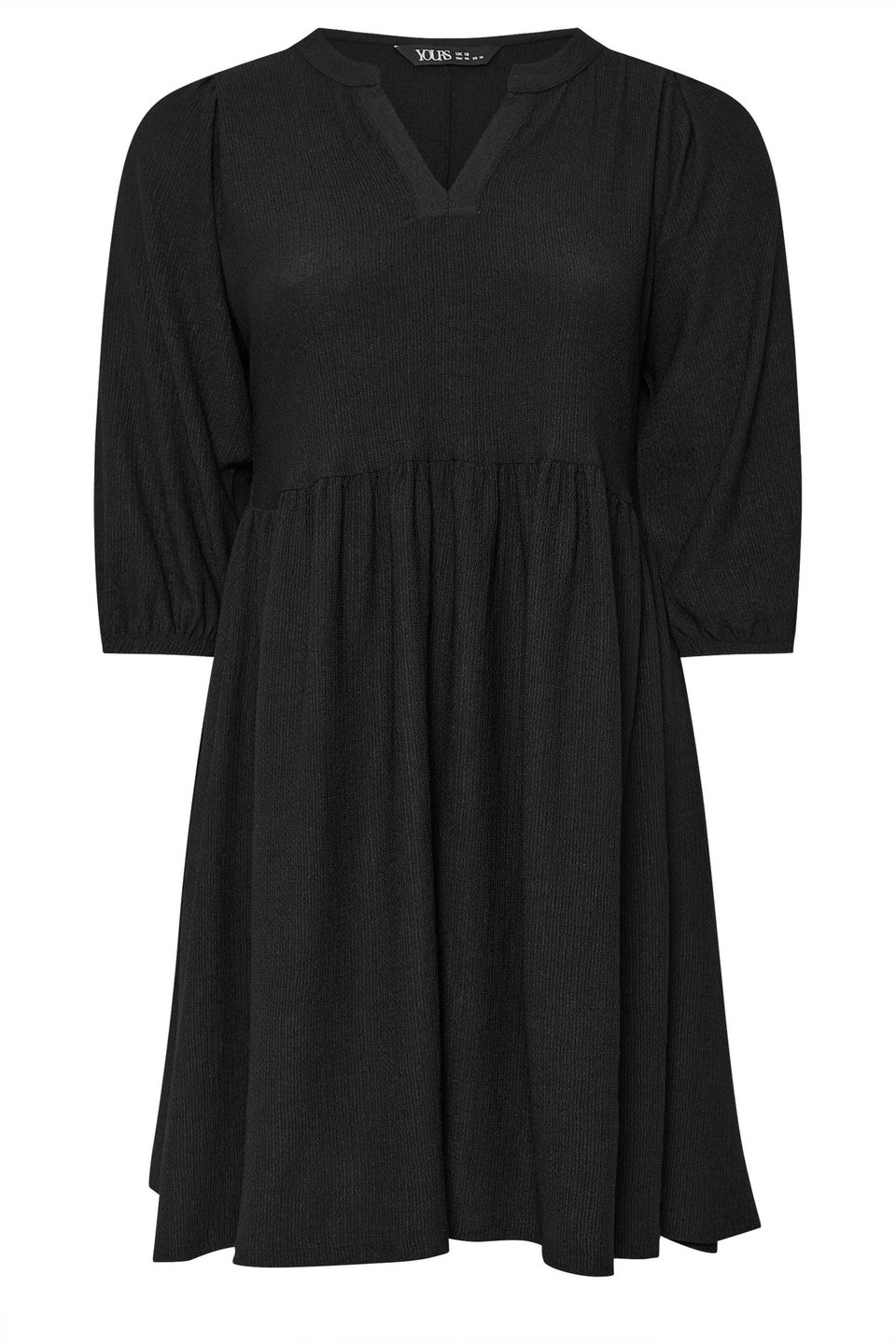 Yours Curve Black Textured Smock Dress