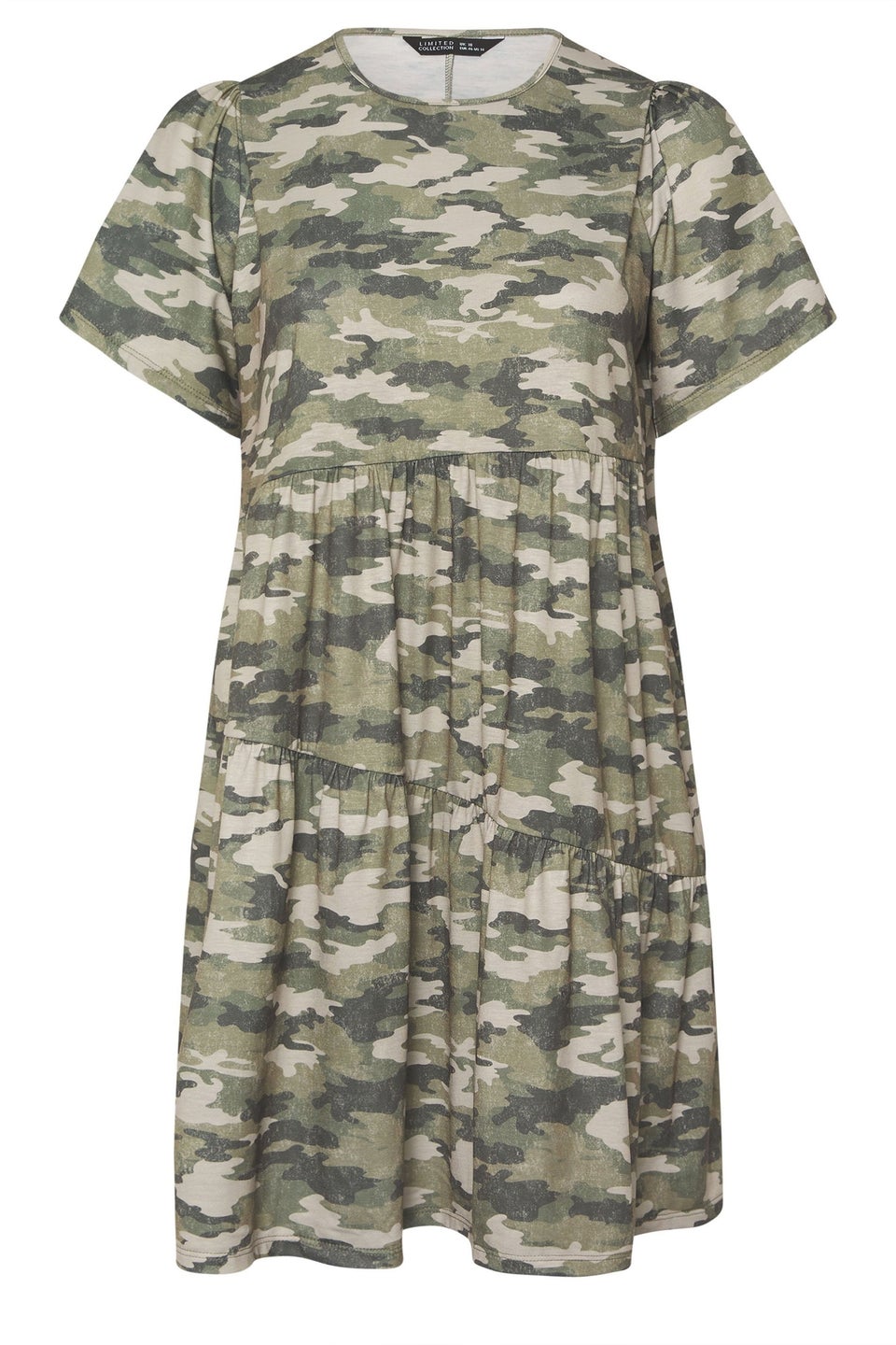 Yours Limited Collection Curve Green Camo Print Mini Dress
