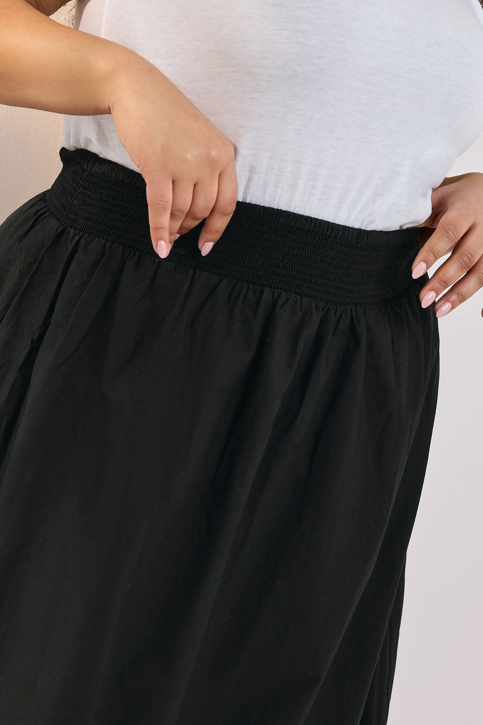 Yours Curve Black Bubble Hem Midaxi Skirt