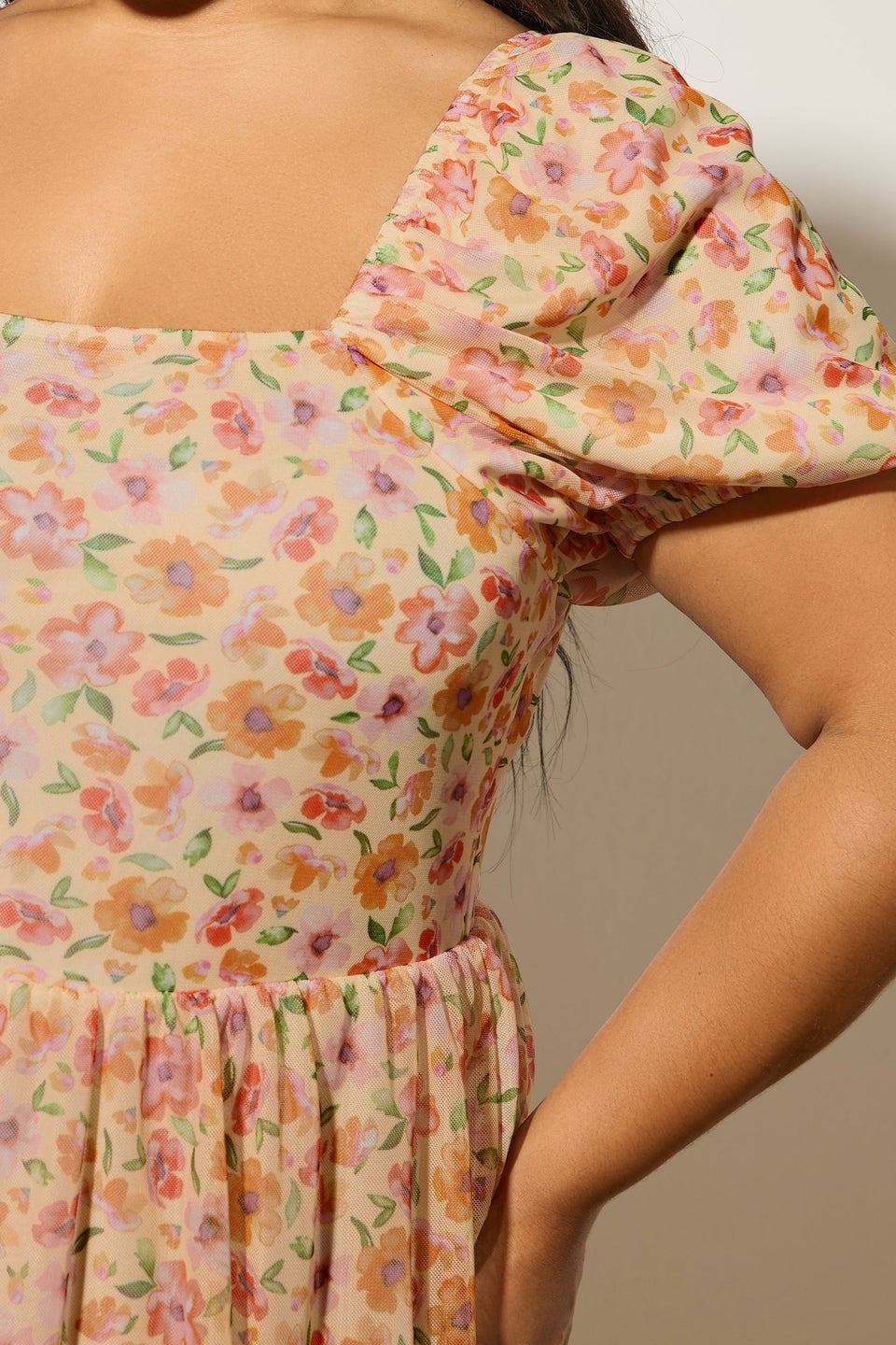 Yours Curve Butter Yellow Floral Tiered Maxi Dress
