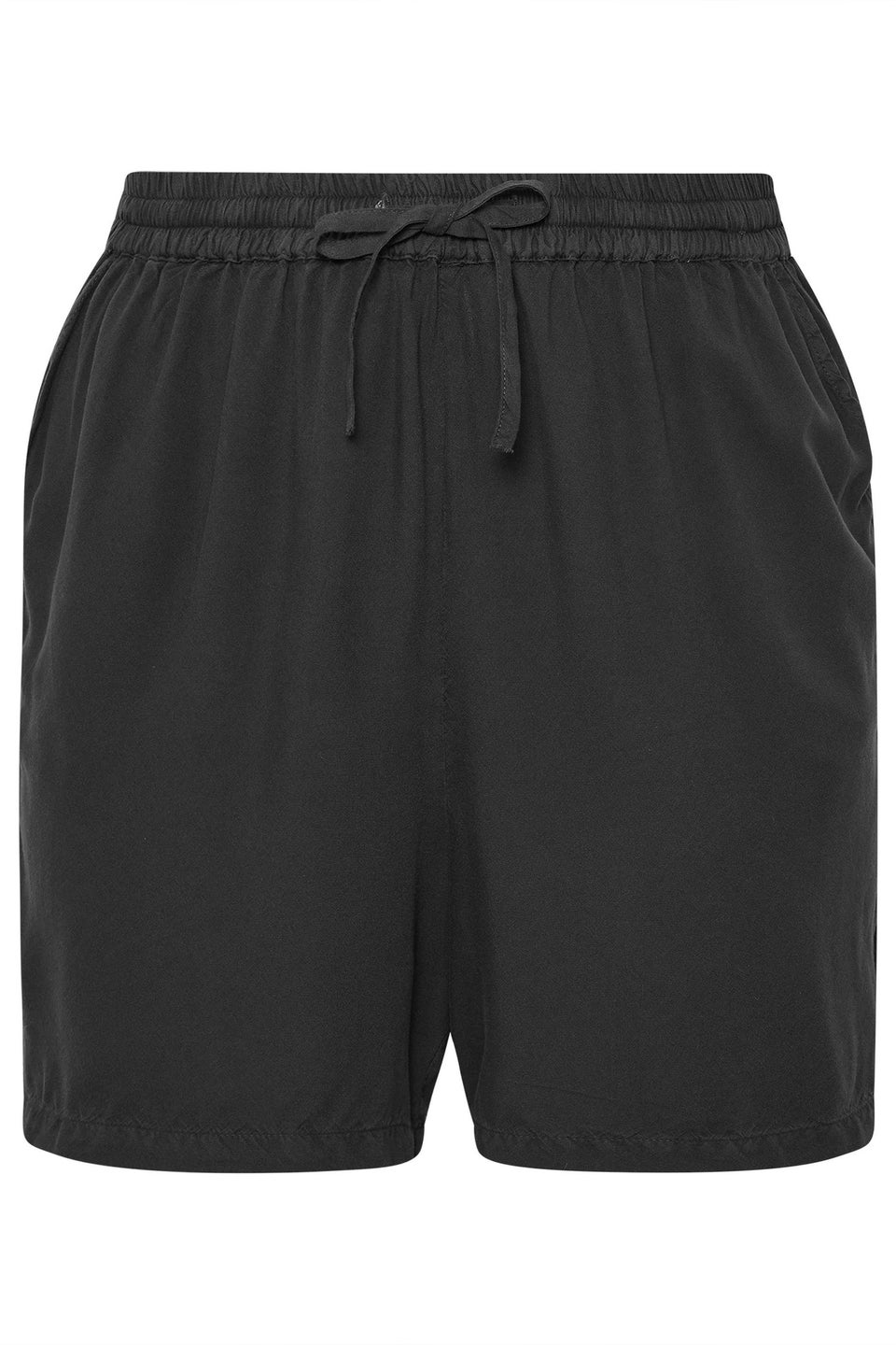 Yours Curve Black Chambray Shorts