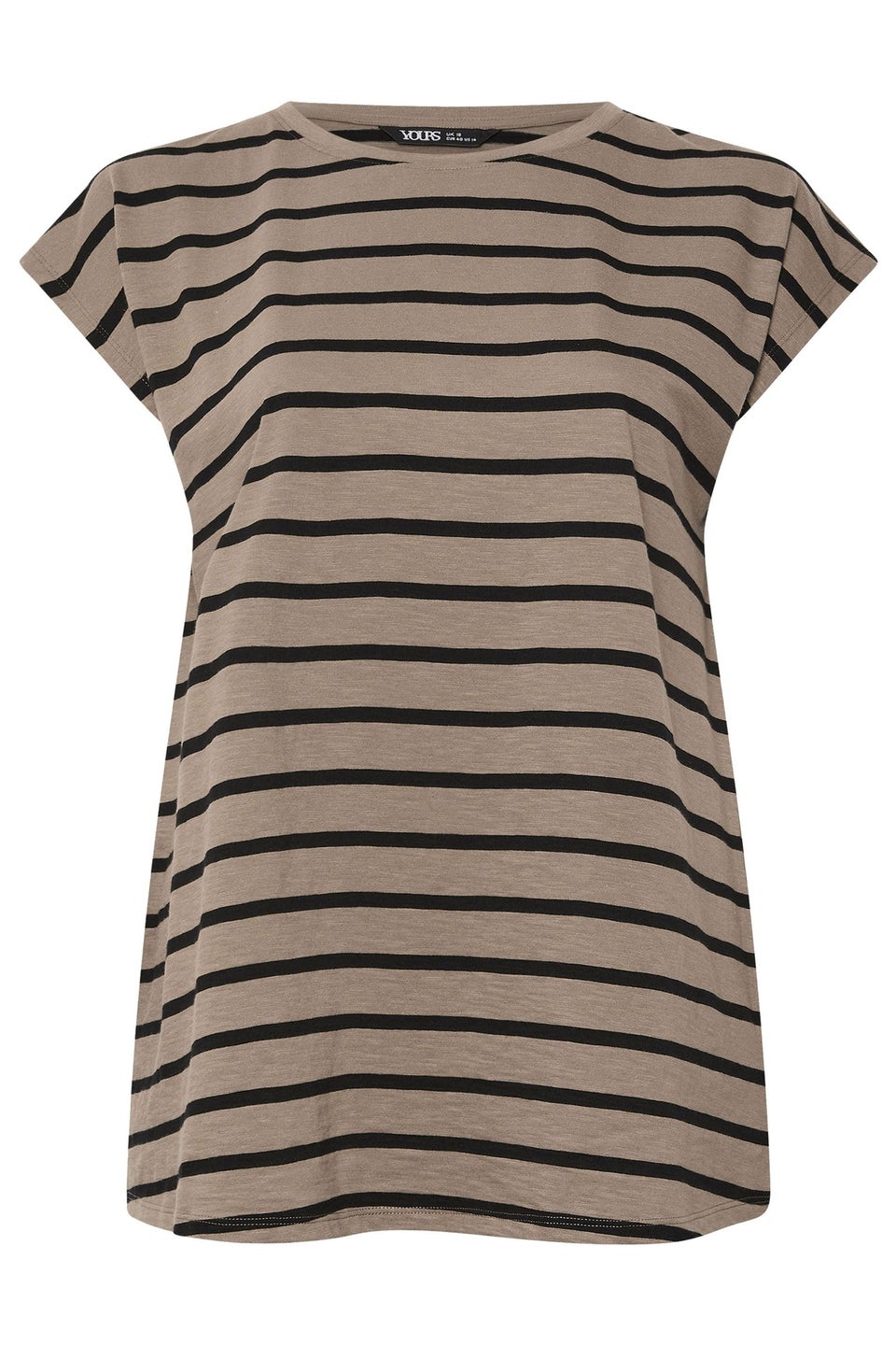 Yours Curve Mocha Brown Stripe T-Shirt
