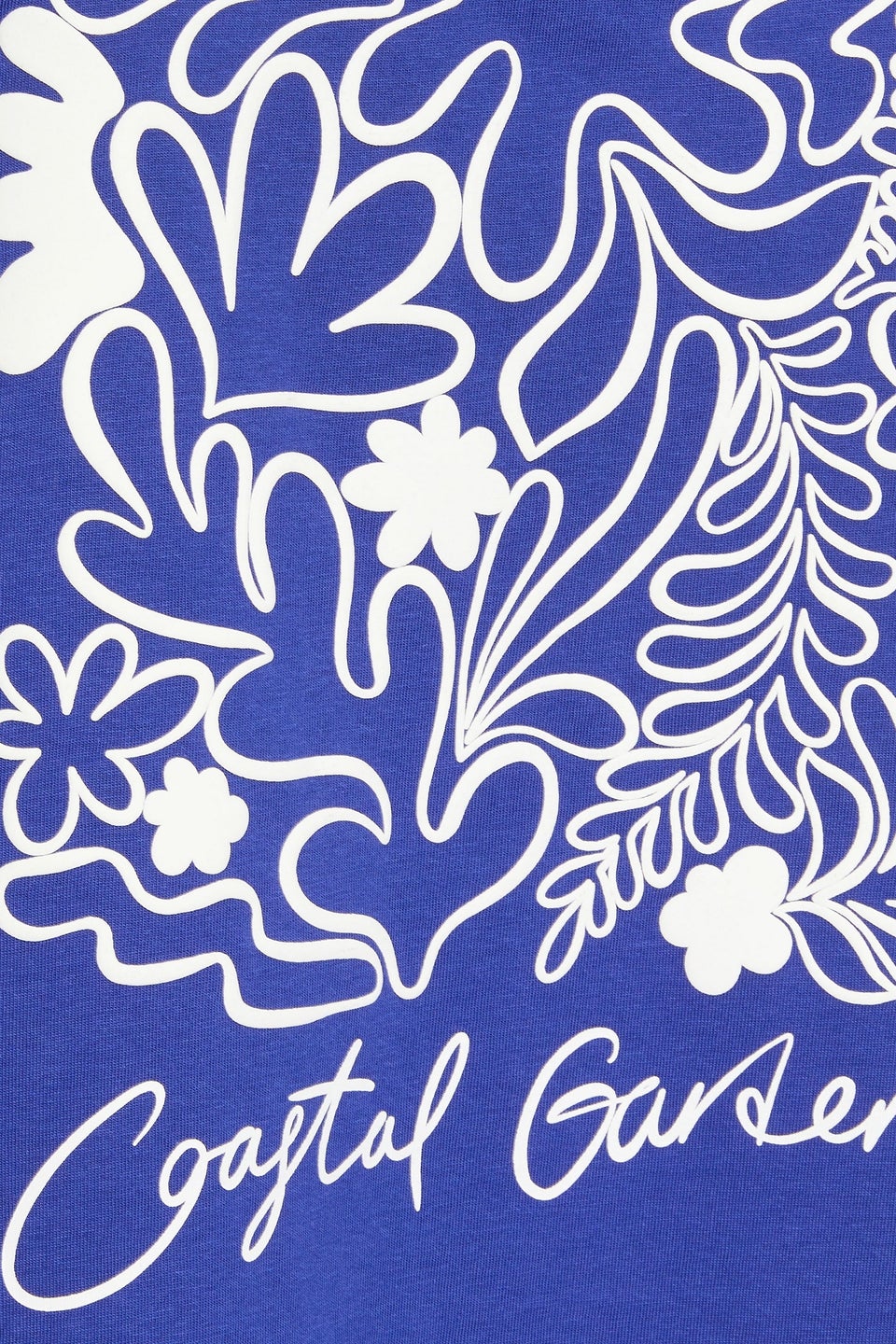 Yours Curve Blue Coastal Garden Graphic Print T-Shirt