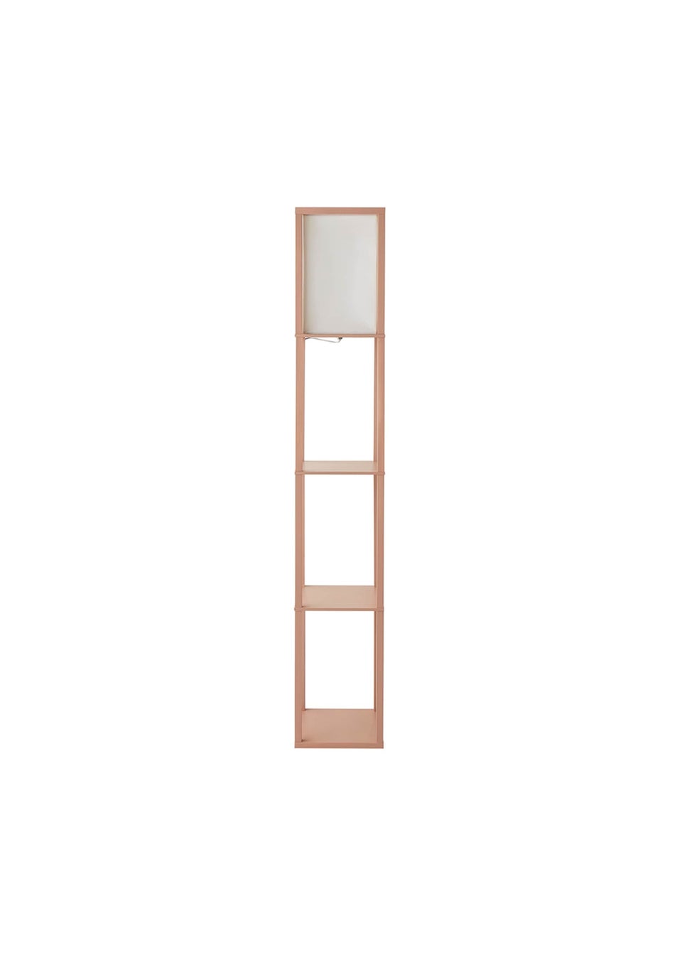ValueLights Struttura Pink Wood Shelving Floor Lamp