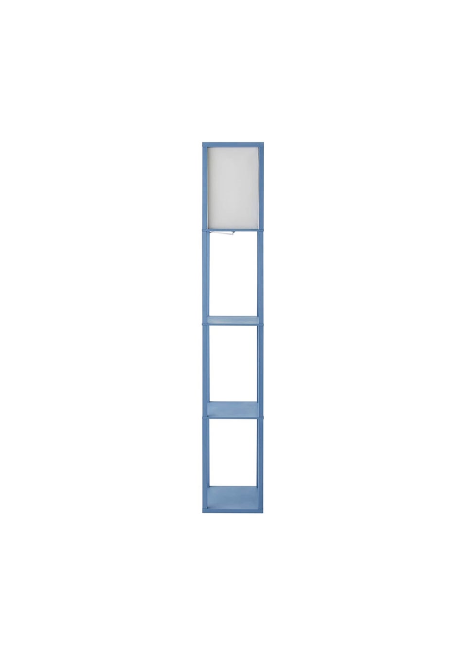 ValueLights Struttura Blue Wood Shelving Floor Lamp