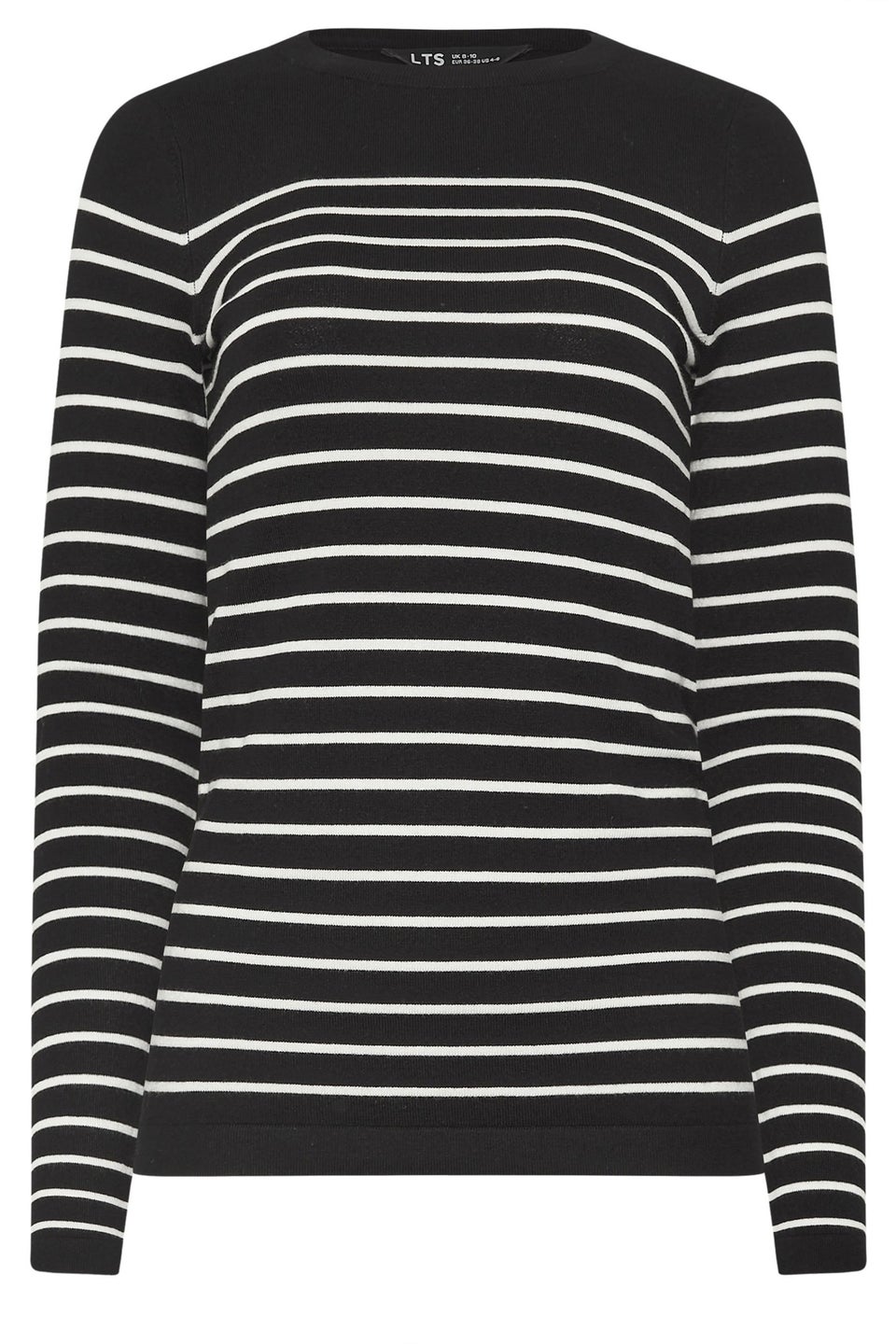 Long Tall Sally Black Fine Knit Striped Jumper