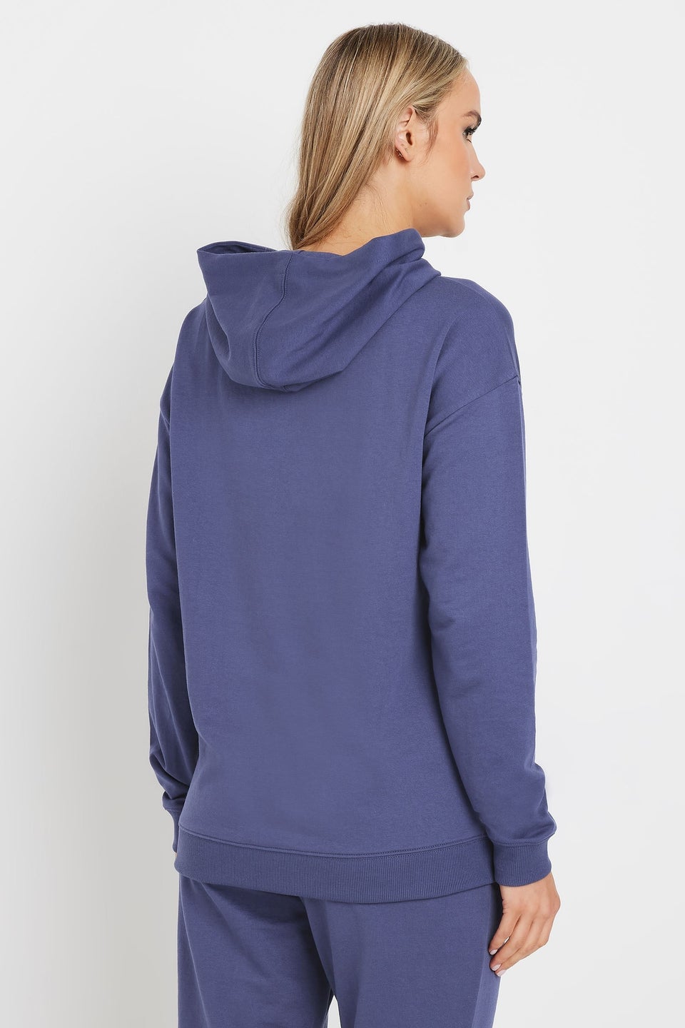 Long Tall Sally Blue Jersey Drawcord Hoodie