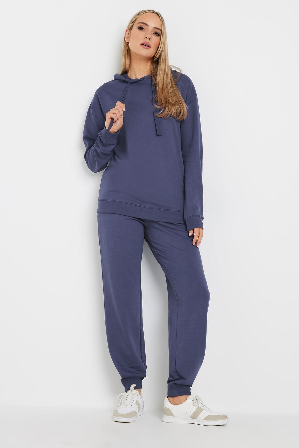 Long Tall Sally Blue Jersey Drawcord Hoodie