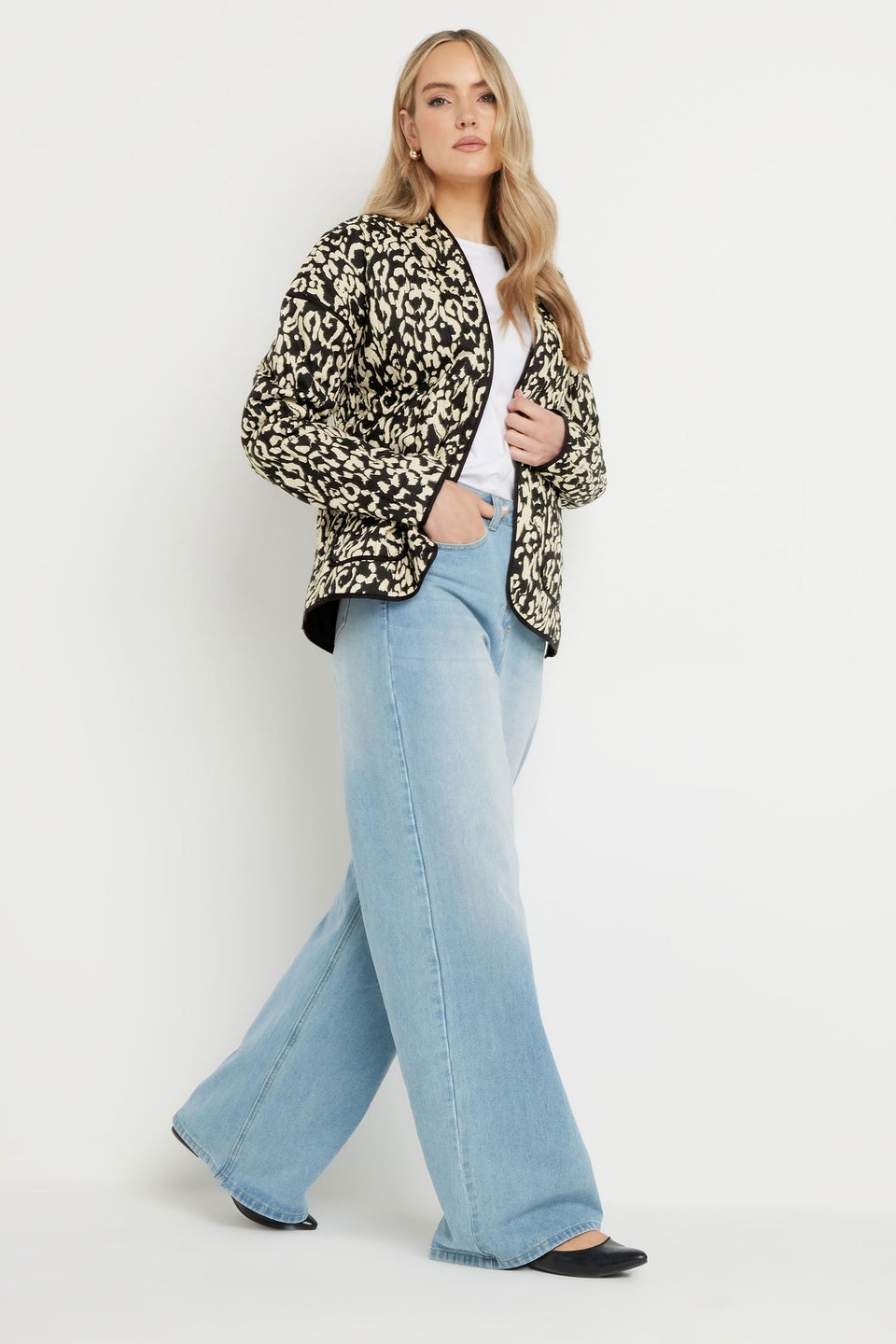 Long Tall Sally Black Abstract Quilted Jacket