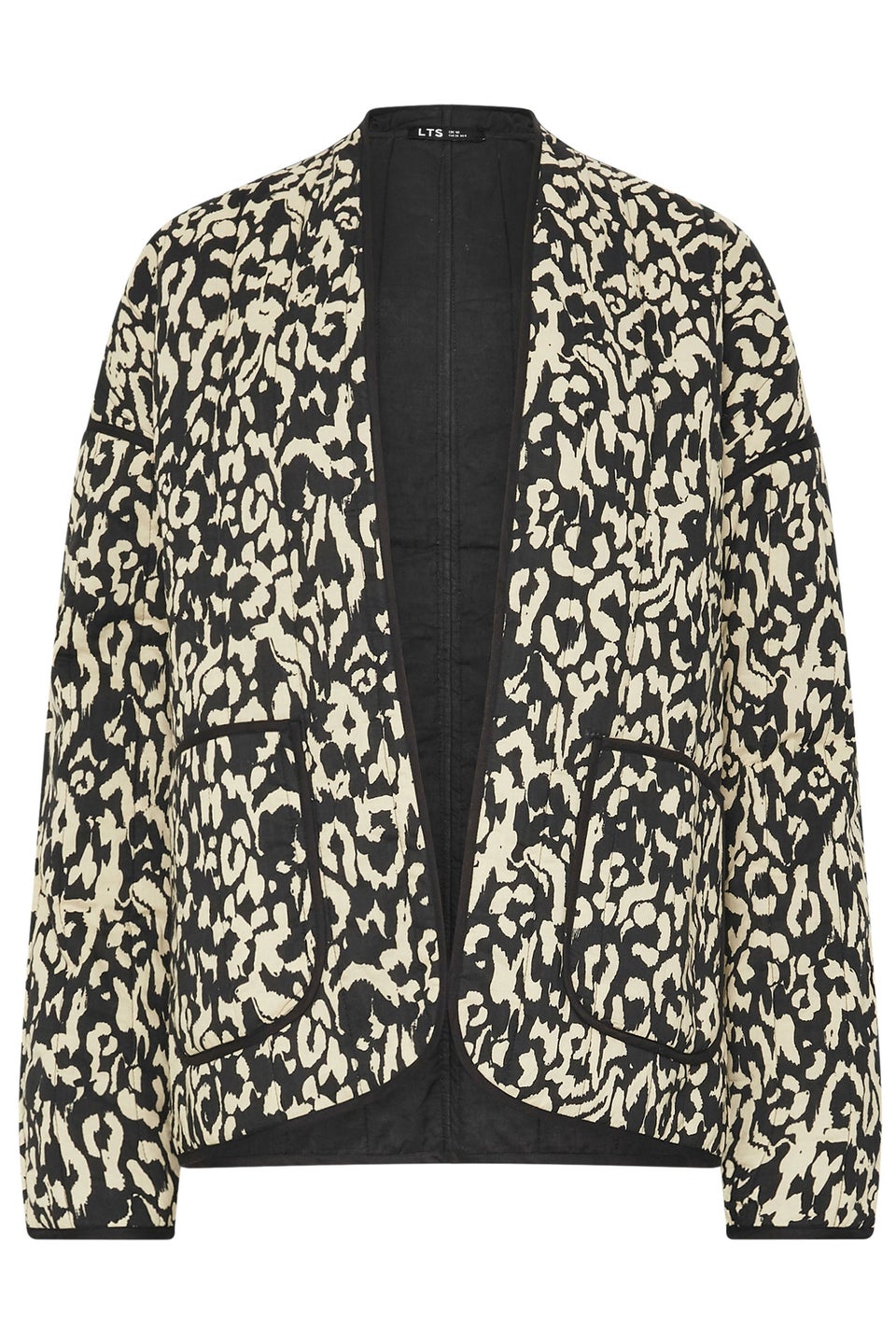 Long Tall Sally Black Abstract Quilted Jacket