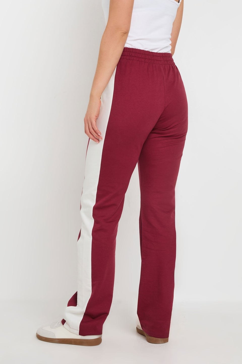 Long Tall Sally Red Side Stripe Fitted Straight Leg Joggers