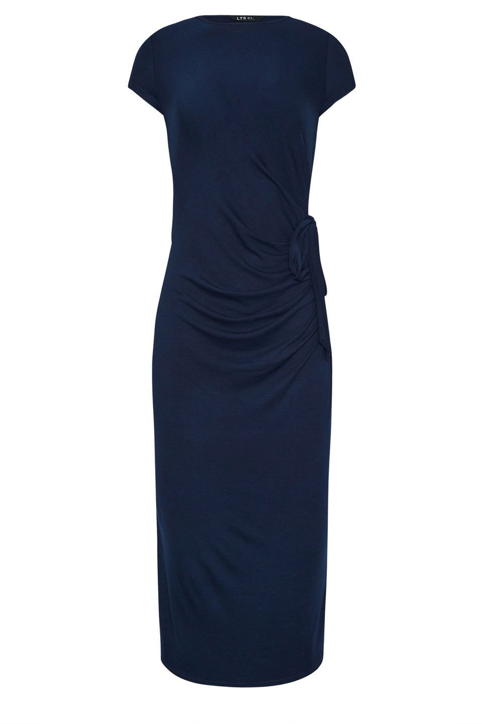 Long Tall Sally Navy Blue Ruched Tie Midi Dress