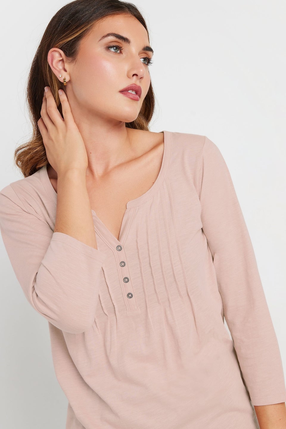 LTS Tall Light Pink Henley Top
