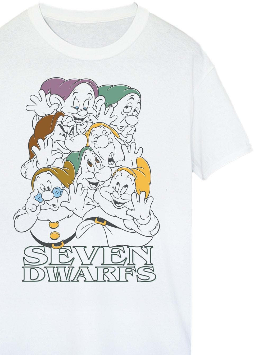Disney Snow White Line Drawing White Graphic T-Shirt
