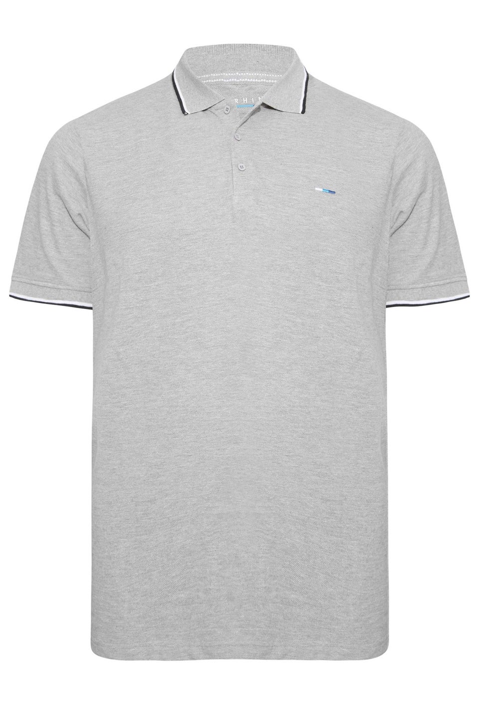 BadRhino Big & Tall Grey Marl Tipped Core Polo Shirt