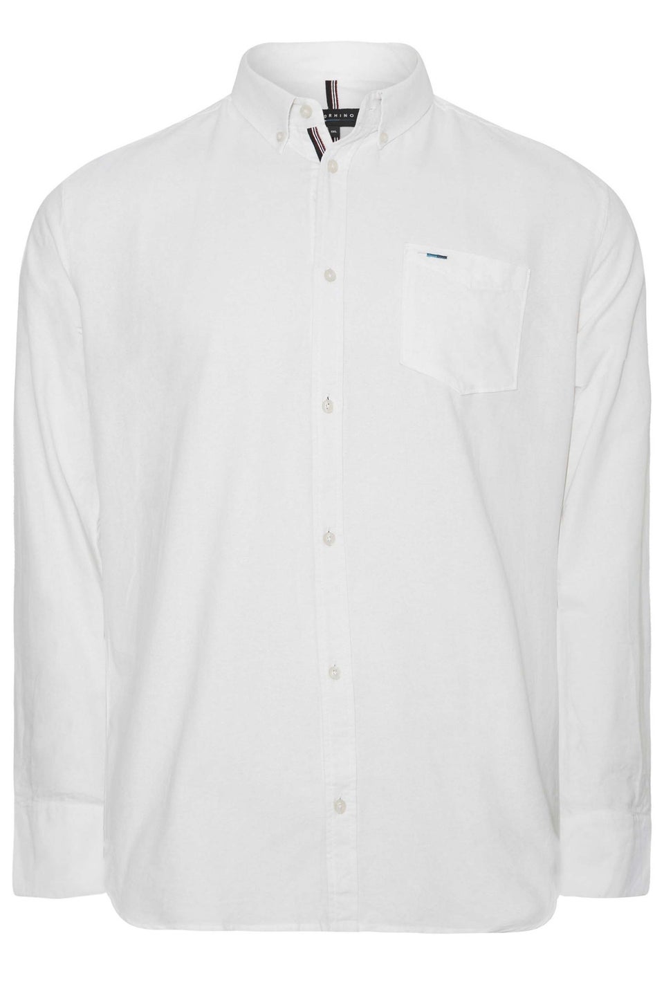 BadRhino Big & Tall White Long Sleeve Oxford Shirt