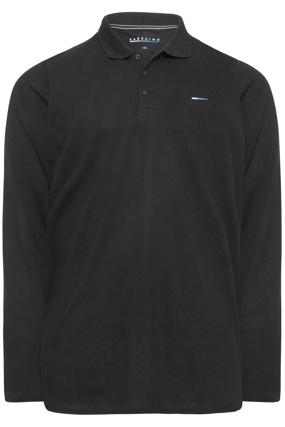 BadRhino Big & Tall Black Long Sleeve Core Polo Shirt