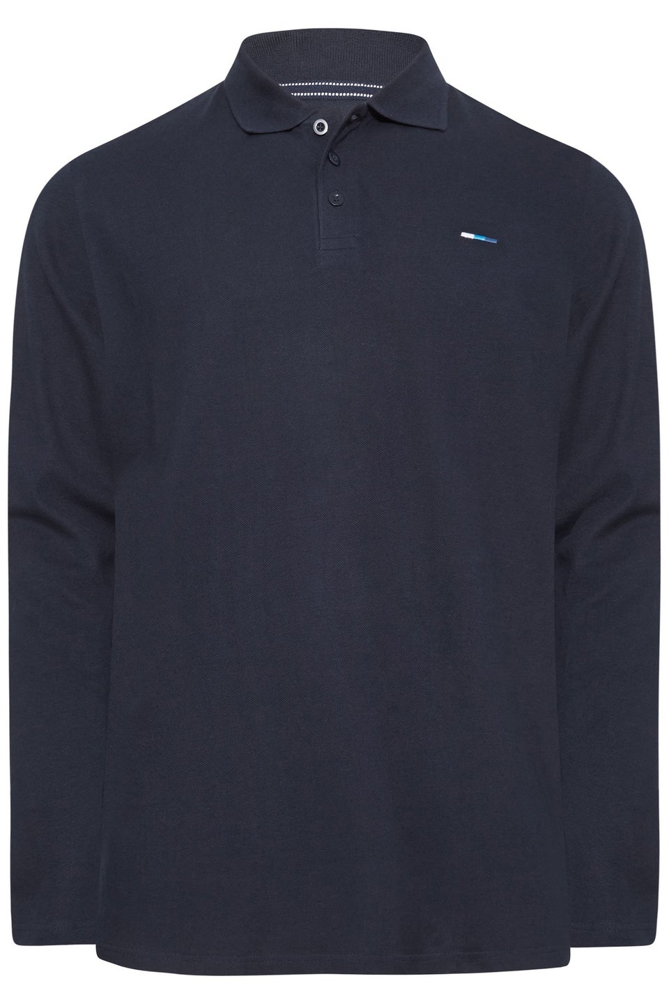 BadRhino Big & Tall Navy Blue Long Sleeve Core Polo Shirt
