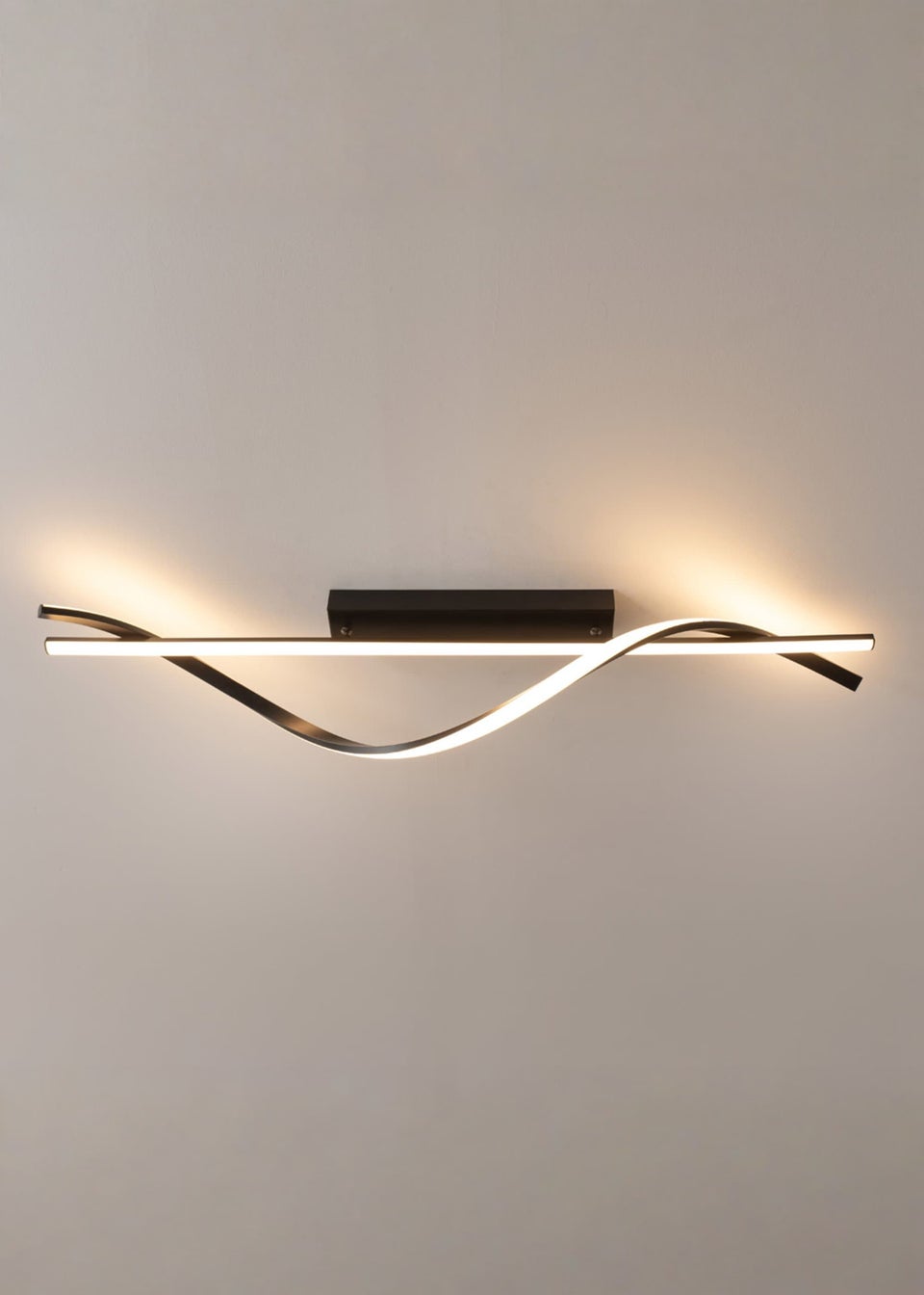 ValueLights Infinity Matte Black Twist Drop Bar Integrated LED Ceiling Light