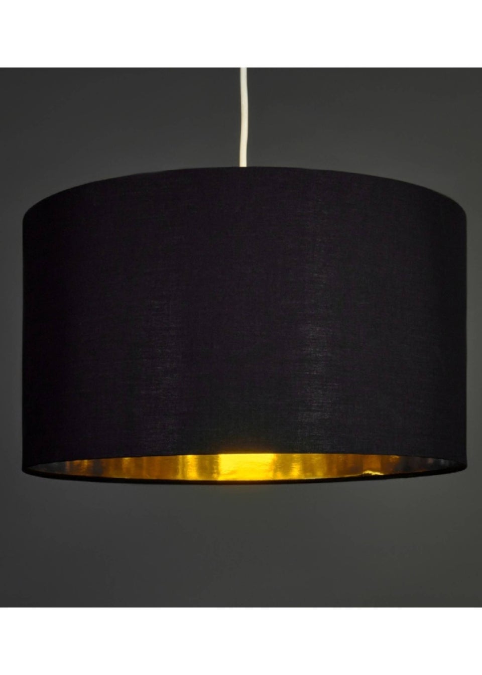 ValueLights Reni 45cm Easy Fit Lamp Shade Black with Metallic Gold Inner