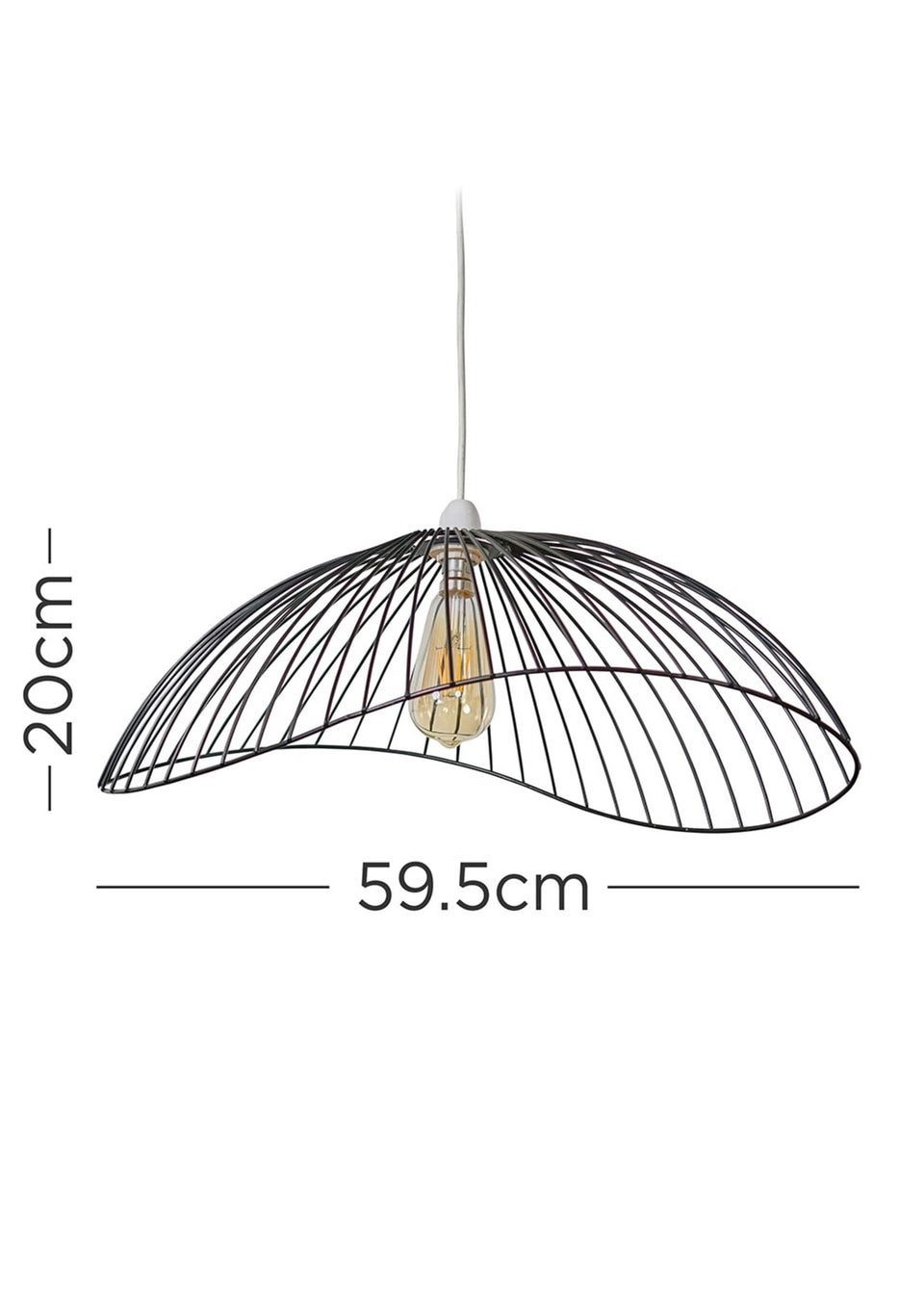 ValueLights Covelas Black Wavy Easy Fit Ceiling Lampshade