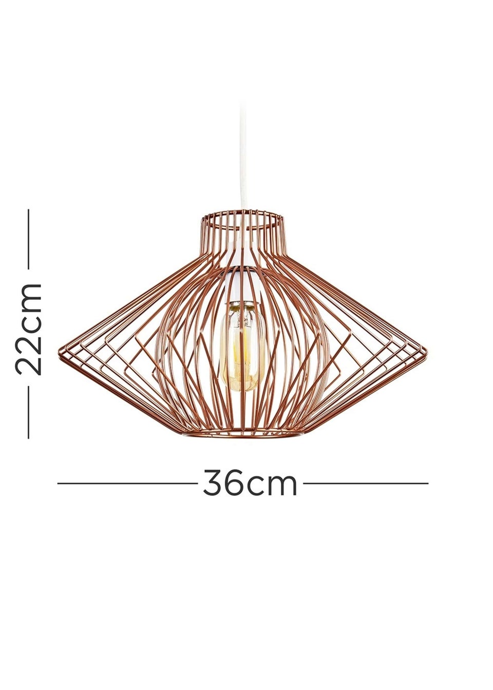 ValueLights Sinat Copper Easy Fit Ceiling Light Lampshade